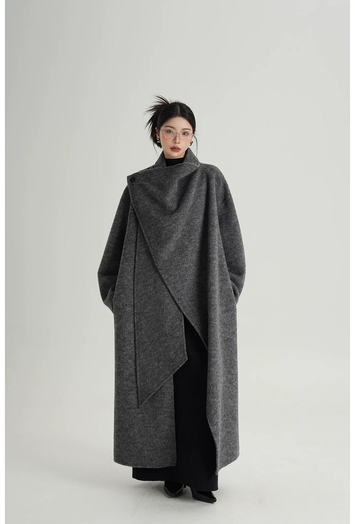 Cashmere Wrap Longline Wool Coat