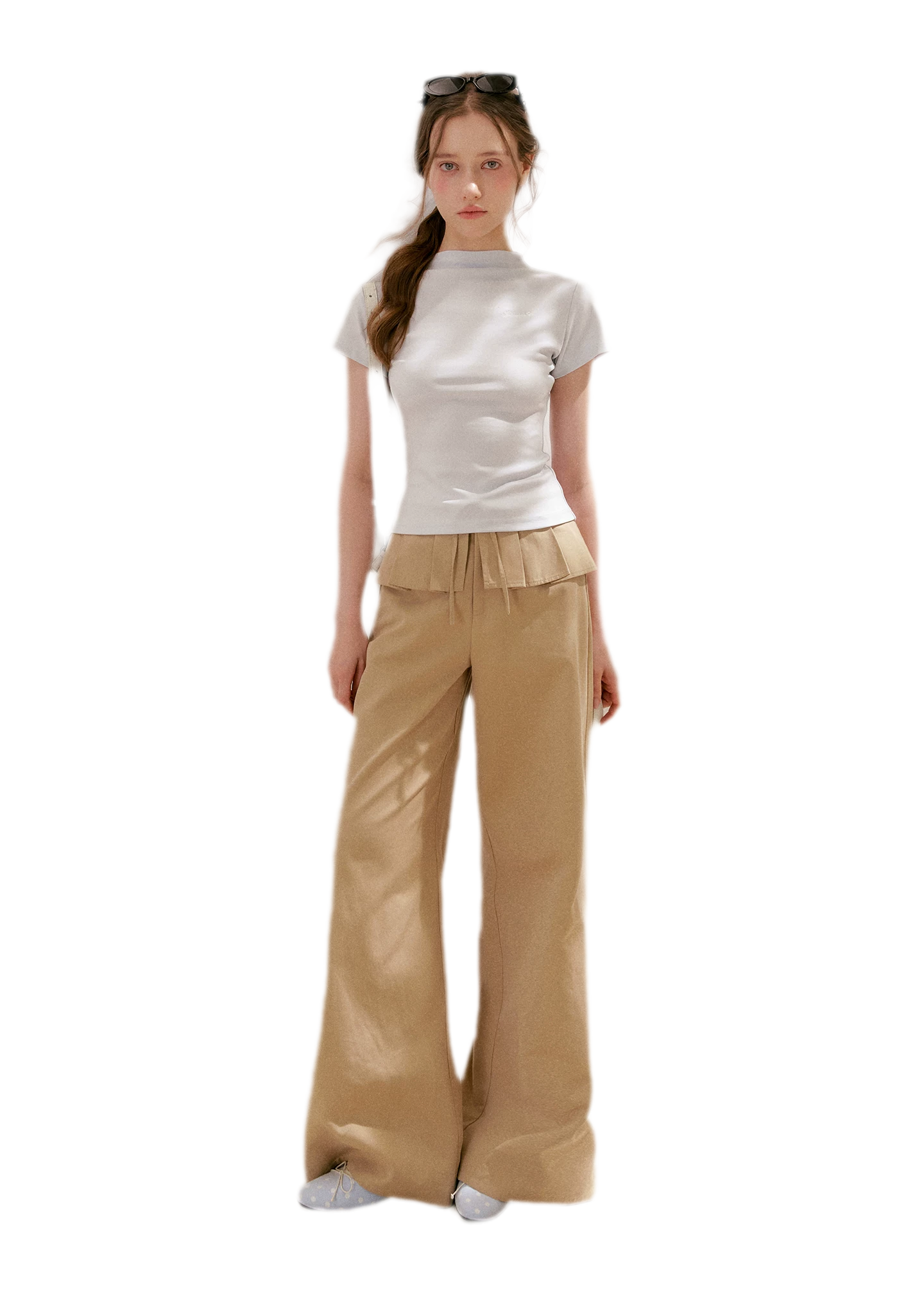 Pleated Wide-Leg Pants