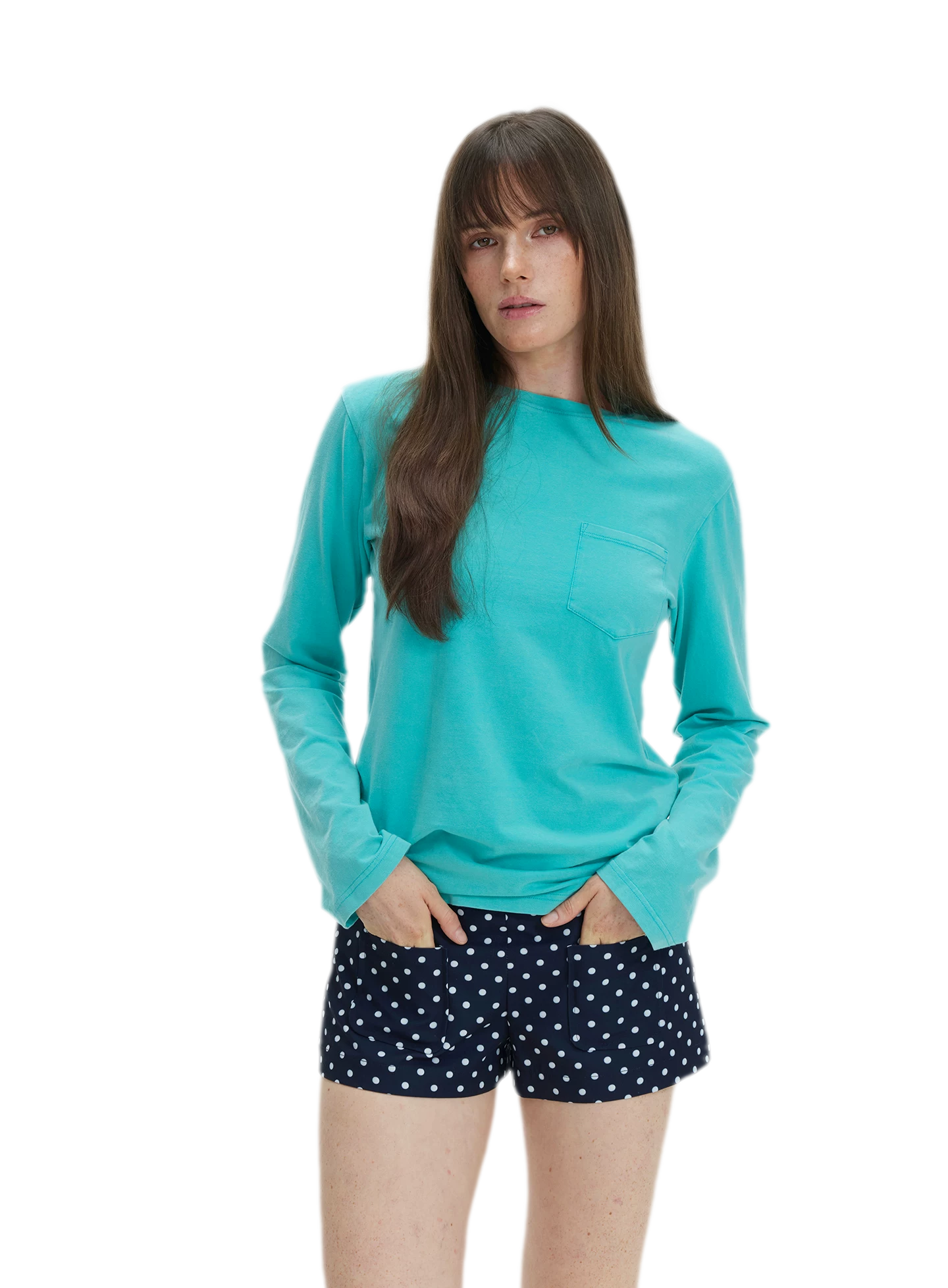 Pocket Detail Long-Sleeve T-Shirt