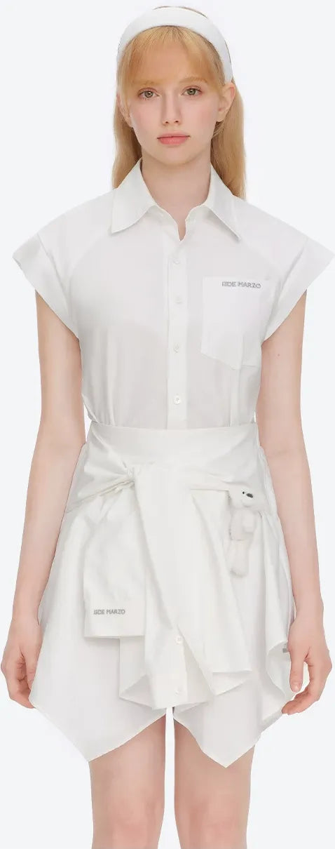 Deconstructed Shirt Dress Two-Piece Set