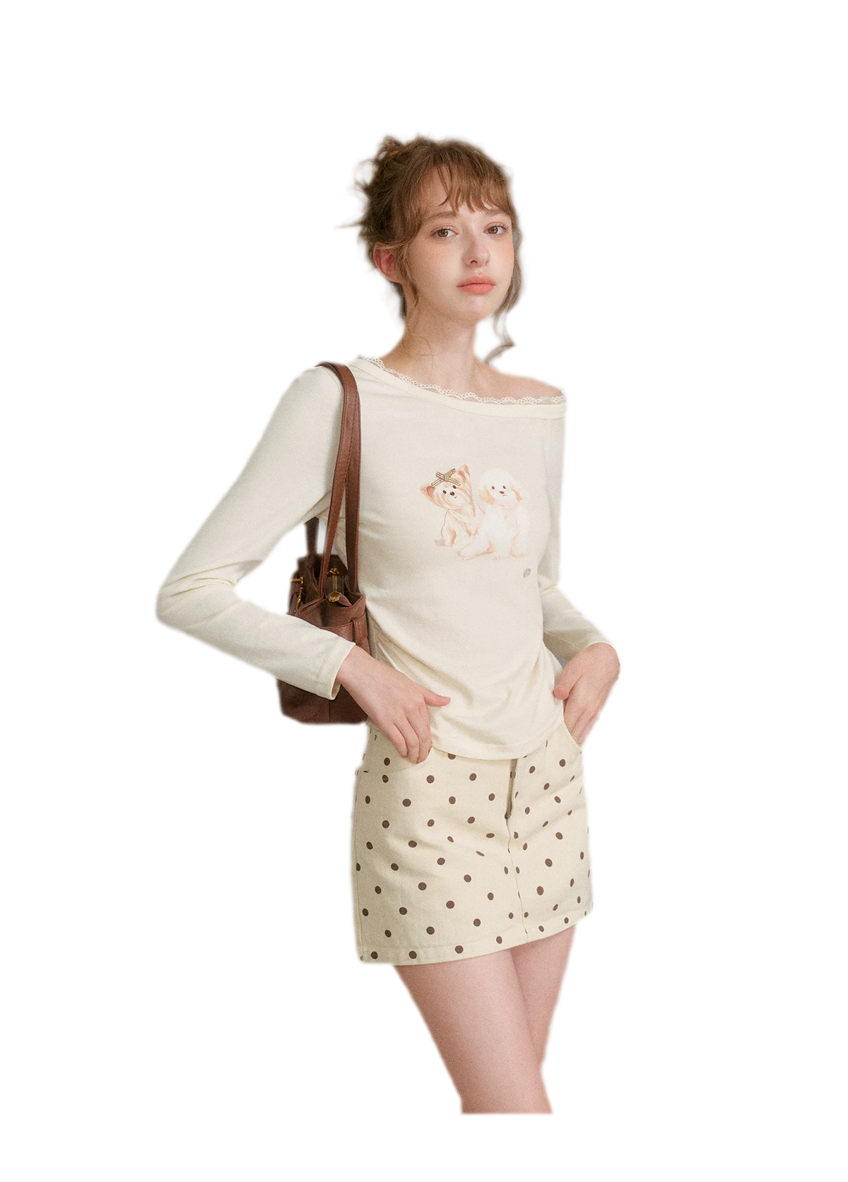 Hand-Painted Lace Trim T-Shirt