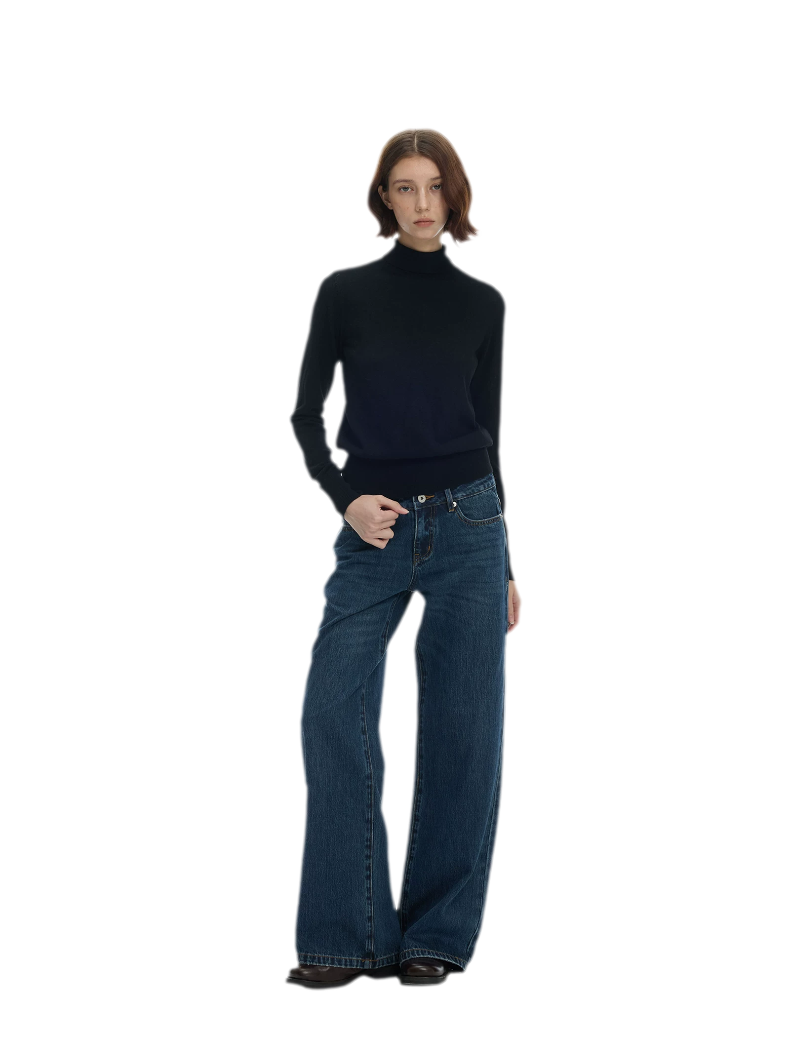 Ribbed Slim-Fit Turtleneck Knit