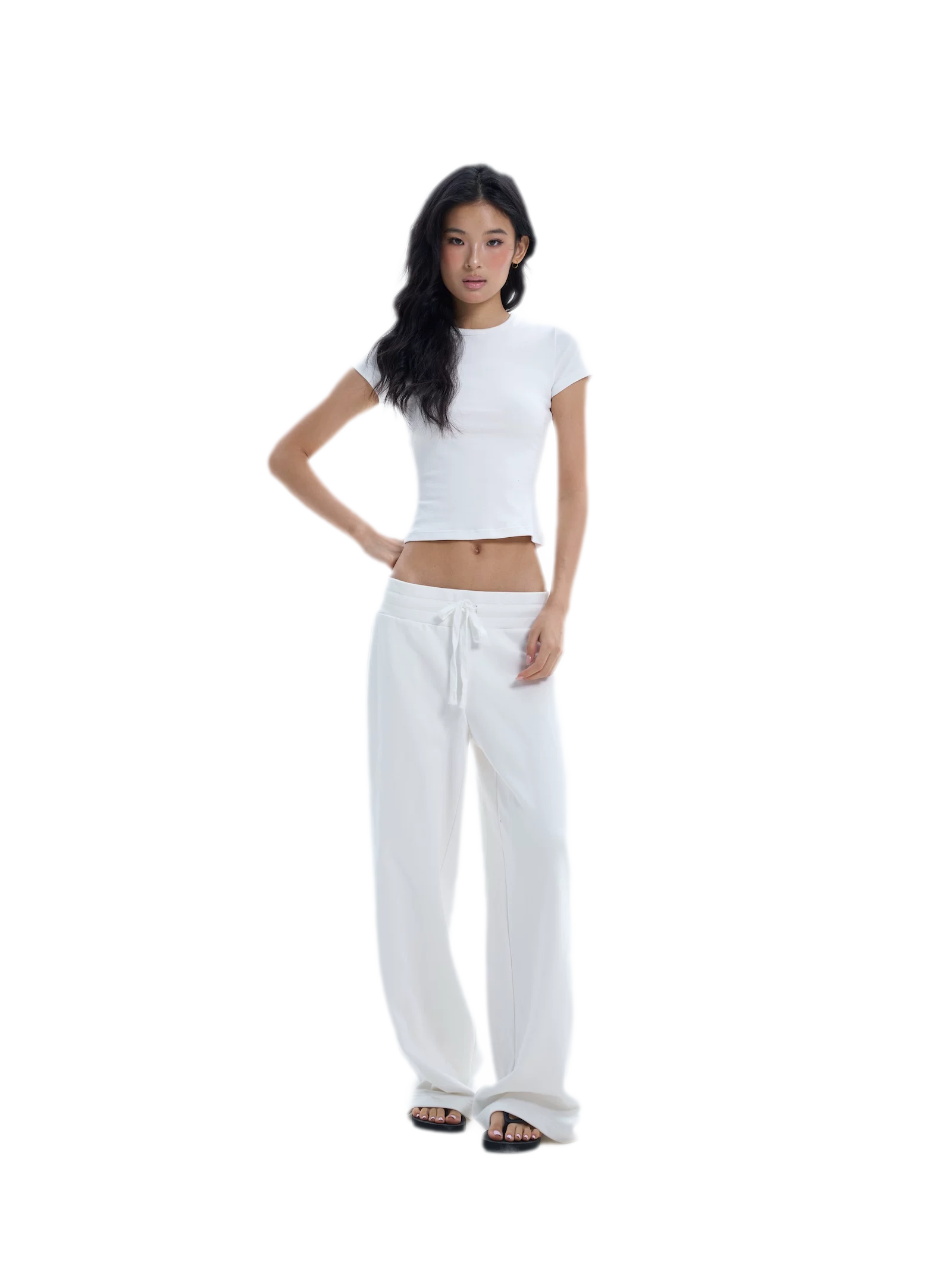 Wide-Leg Drawstring Sweatpants