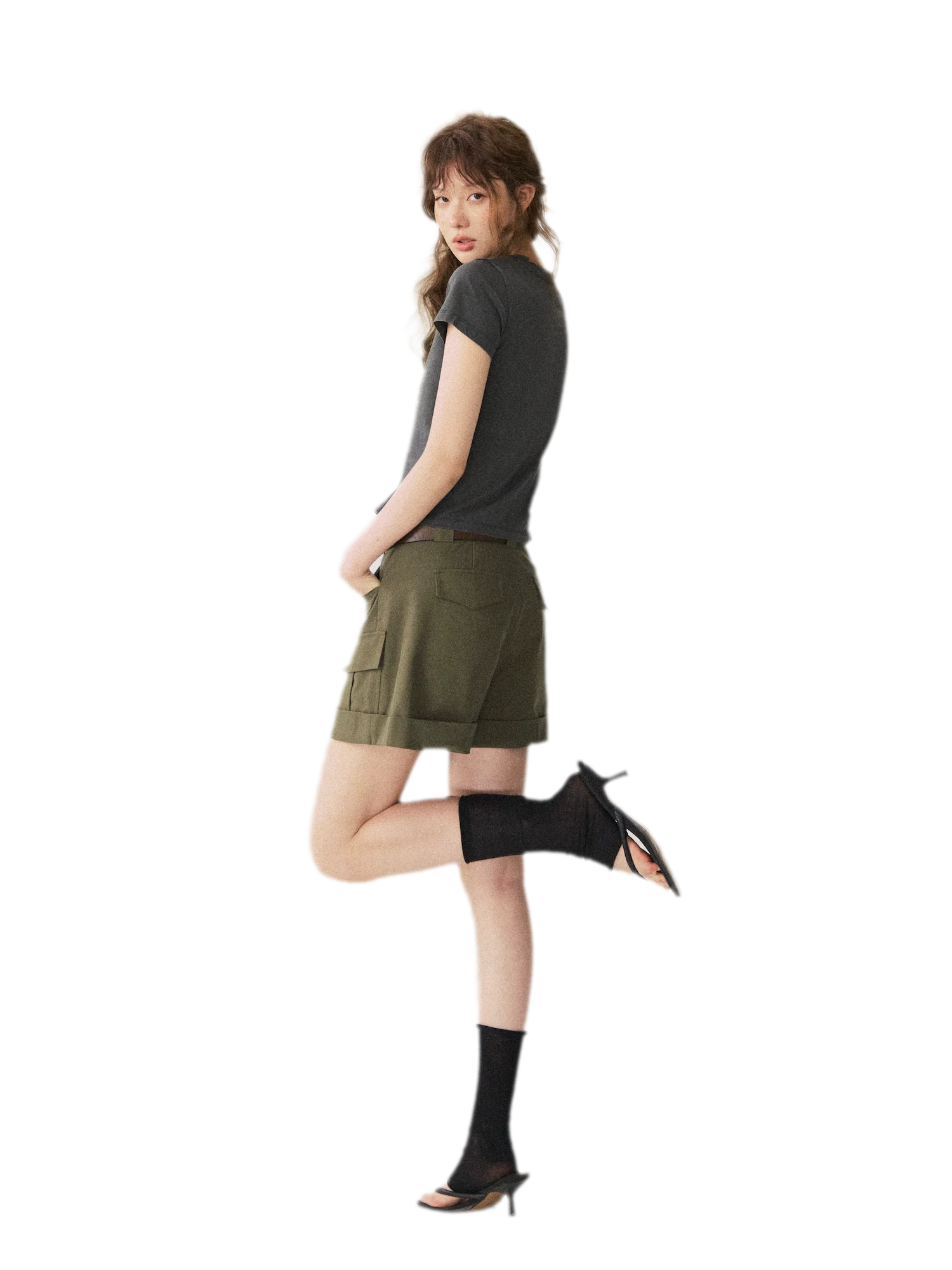 Multi Pocket Cuffed Shorts