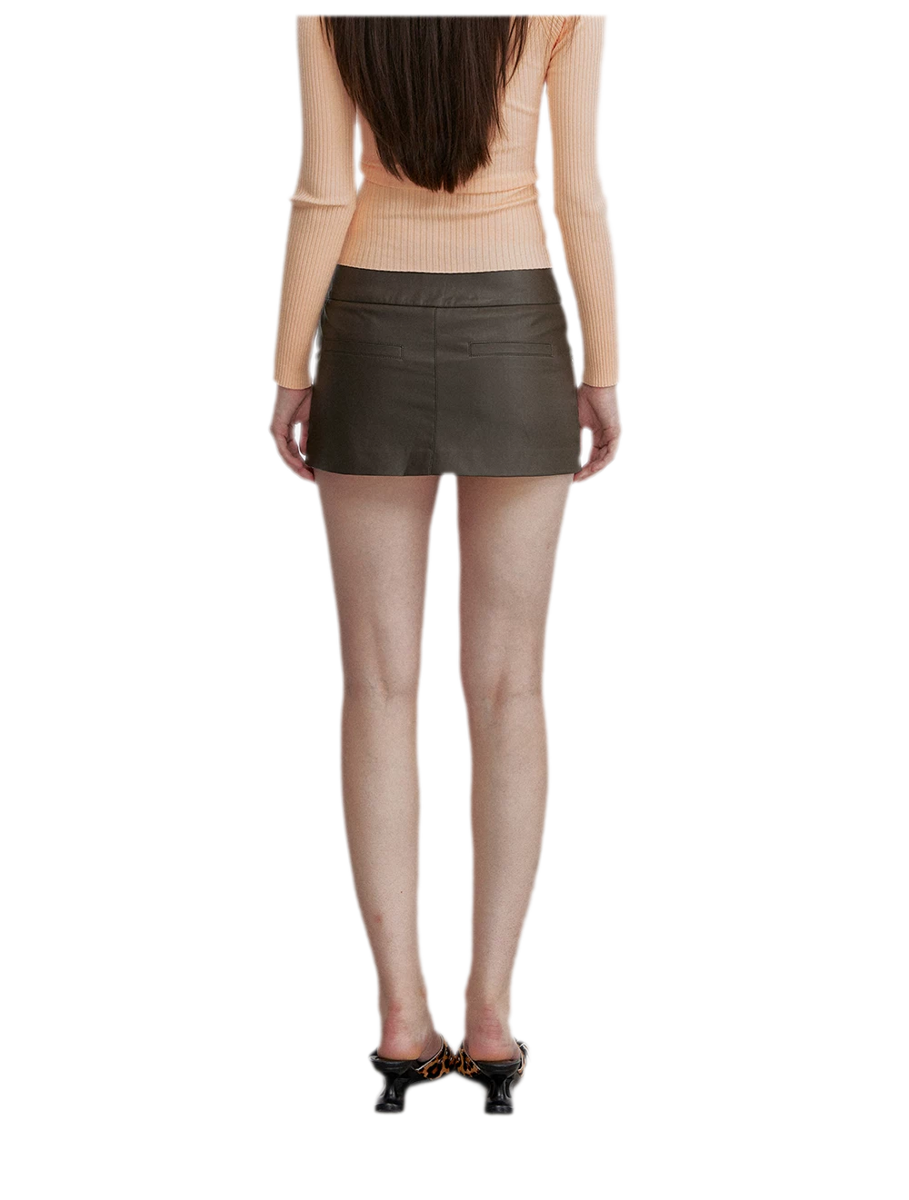 Mocha Brown A-Line Mini Skirt