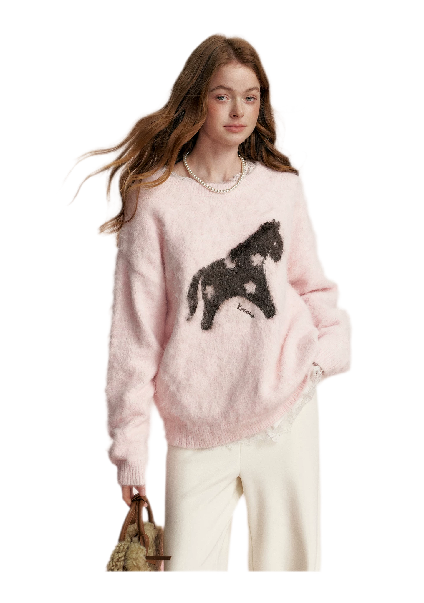 Brushed Horse Jacquard Sweater