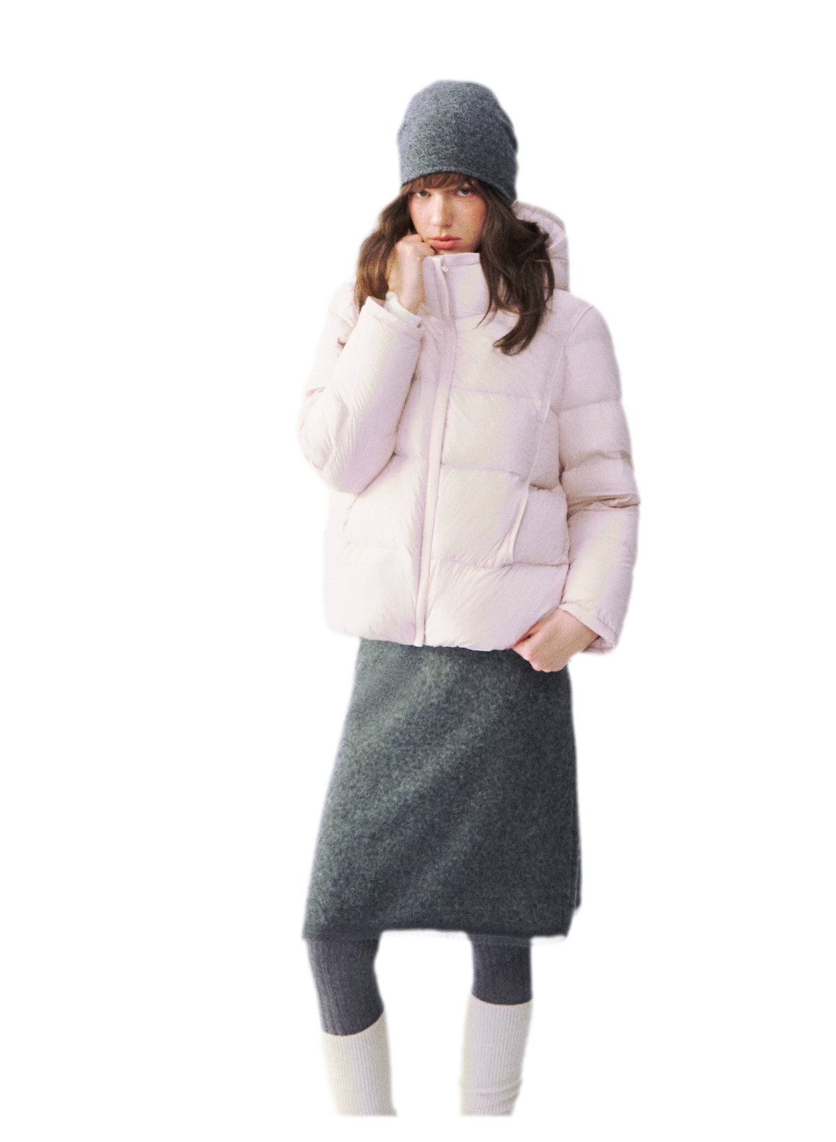 Nylon Cloud-Puff Hooded Down Jacket