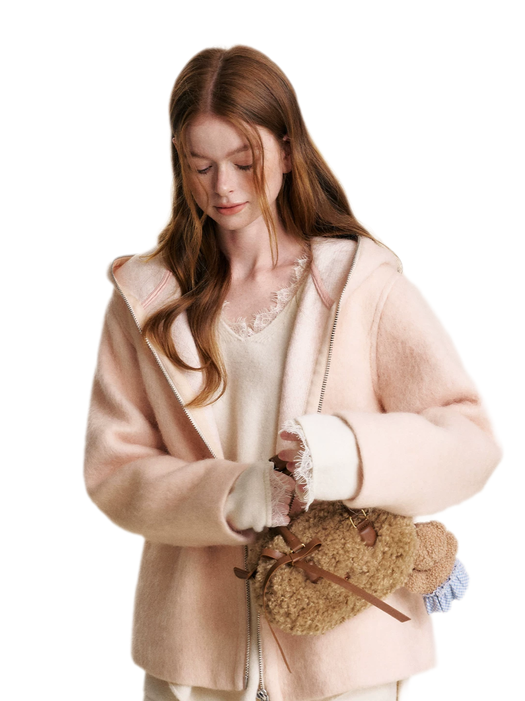Soft Wool Hooded Jacket