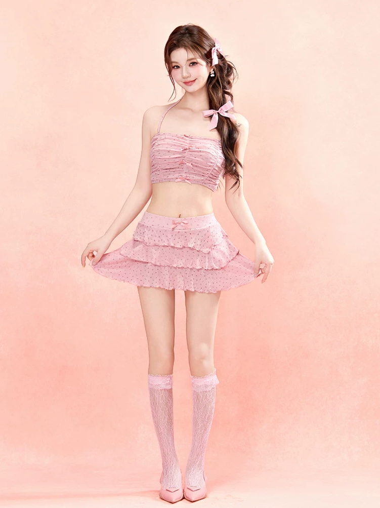 Ruffled Skirt Swim Set
