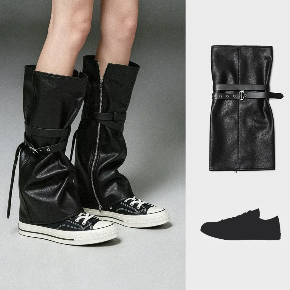 Leather-Textured Slouch Legwarmers