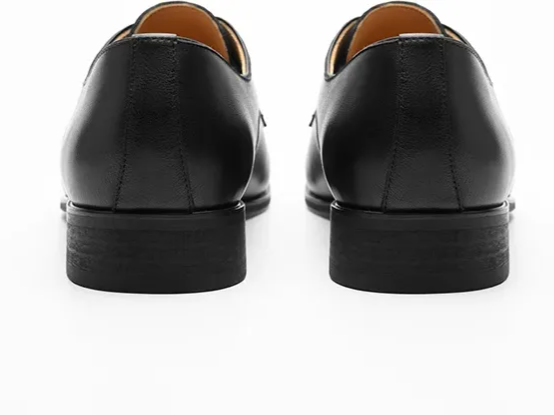 Top-Grain Leather Pointed Derby Shoes