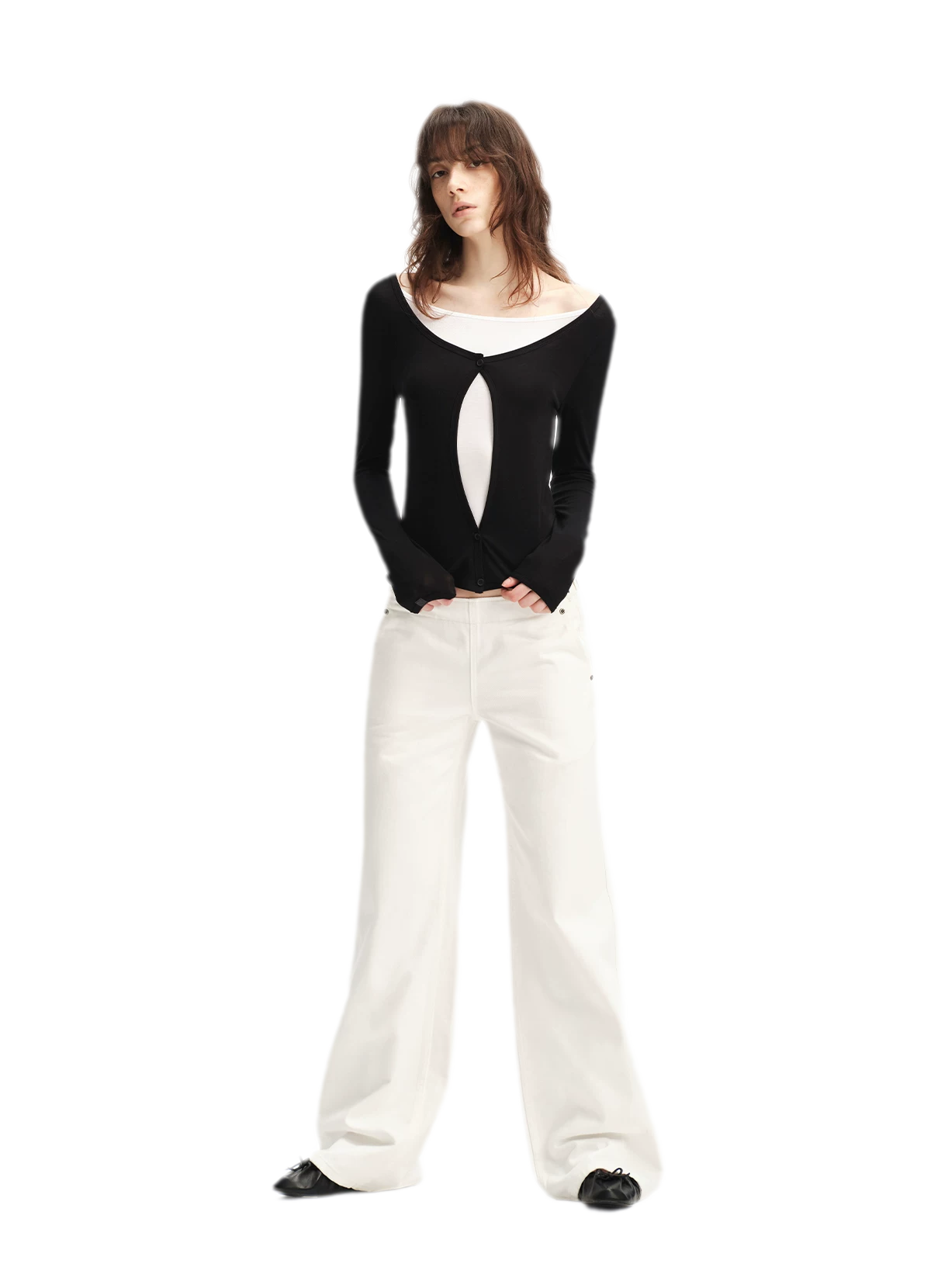 Pure Cotton Wide-Leg Jeans