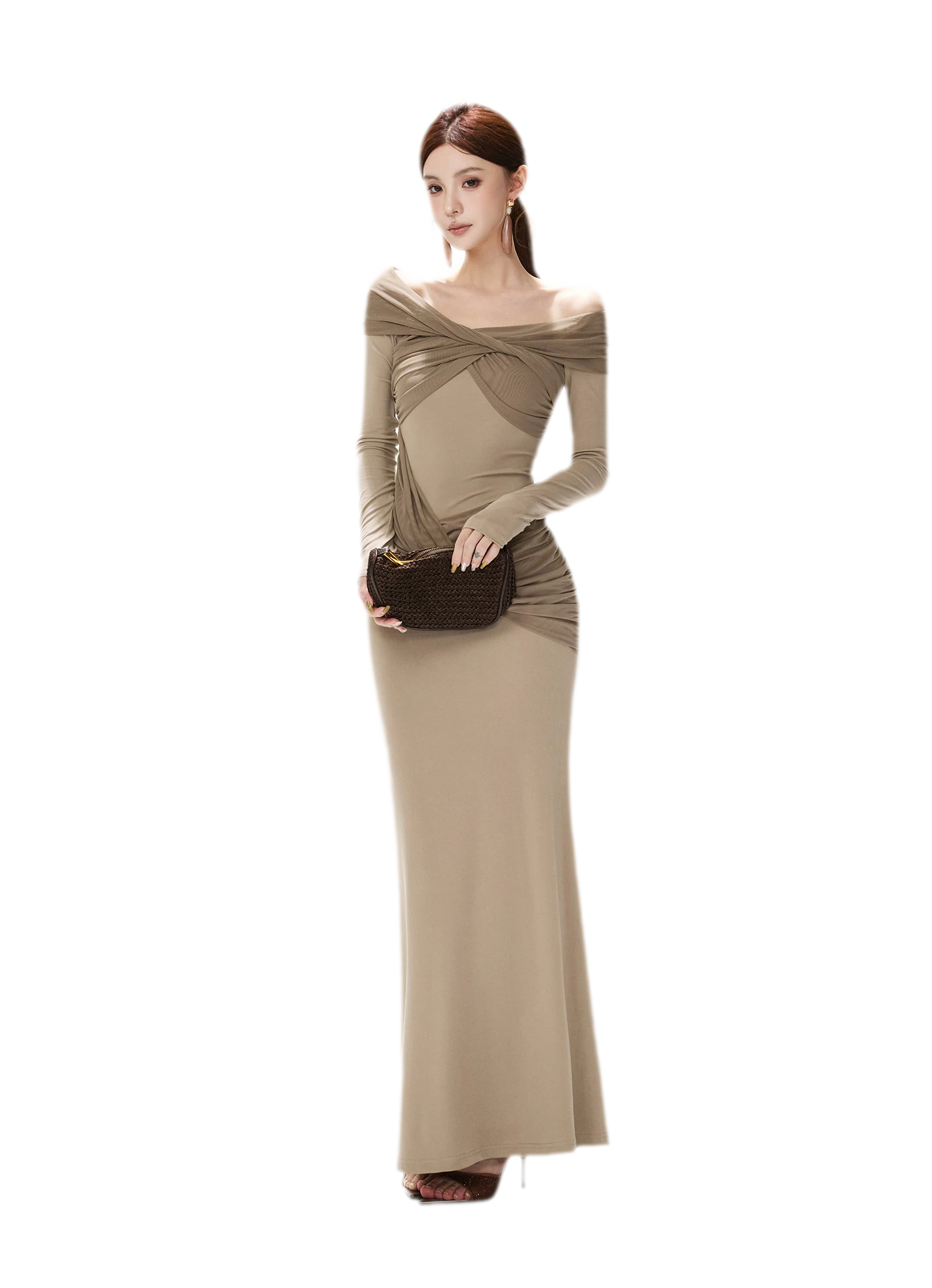 Mesh Twist Mermaid Knit Dress