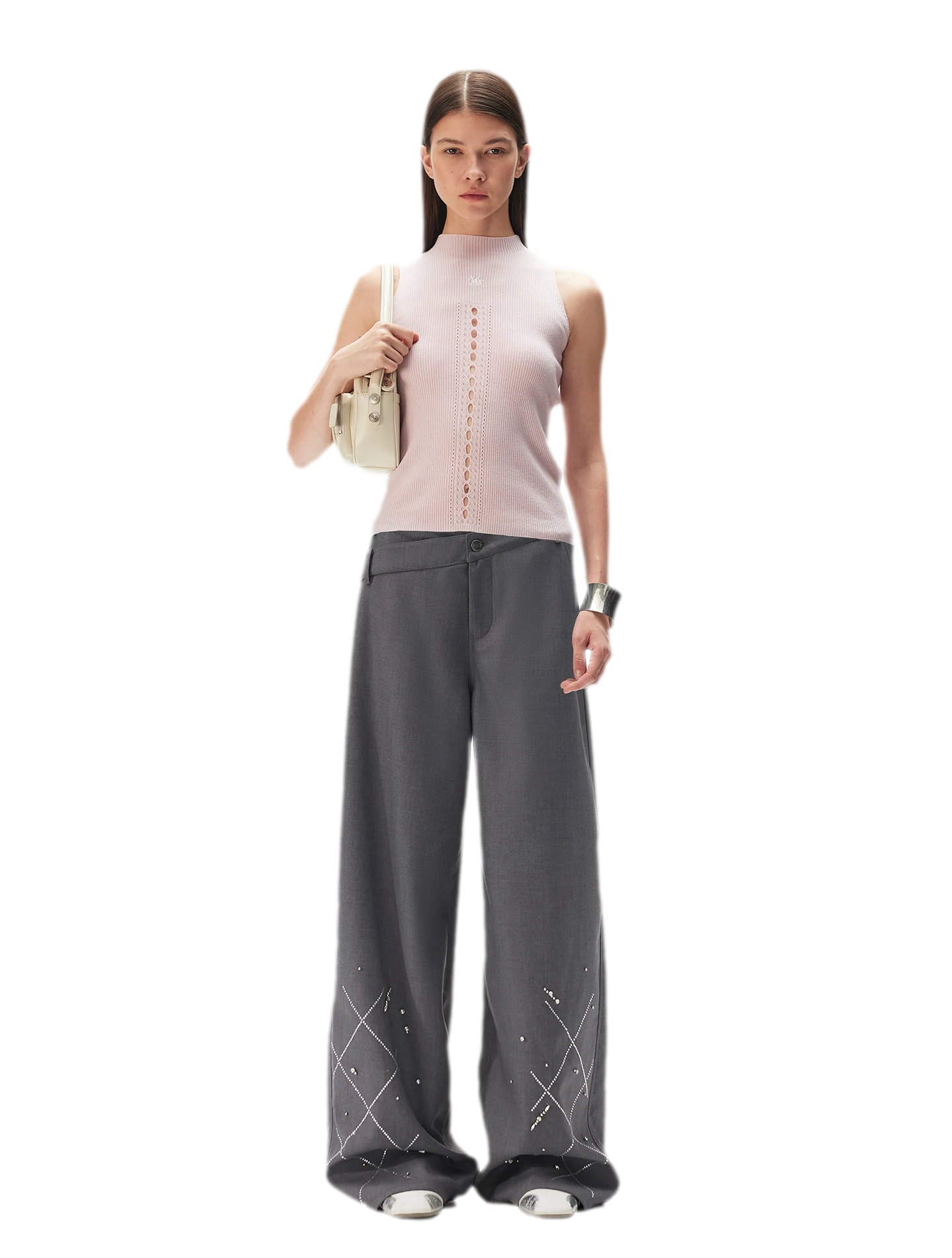 Asymmetric Wide-Leg Pants
