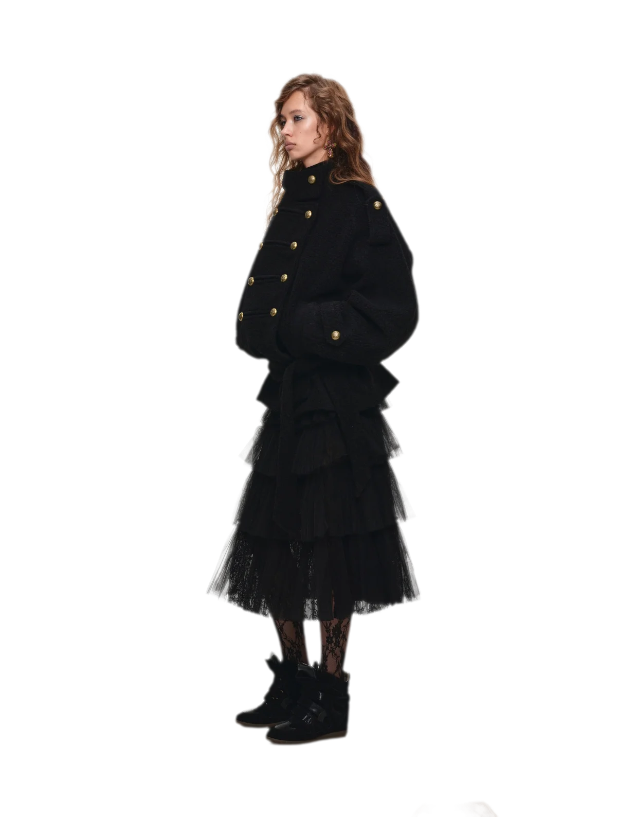Wool Blend Napoleon Coat