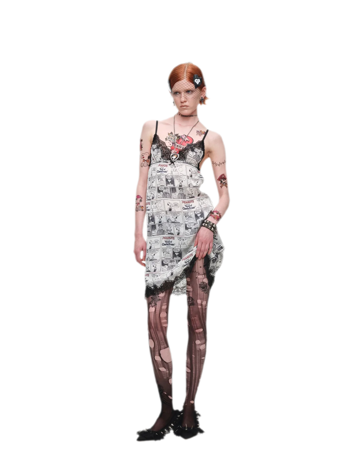 Vintage-Spitzenbesatz-Camisole-Kleid