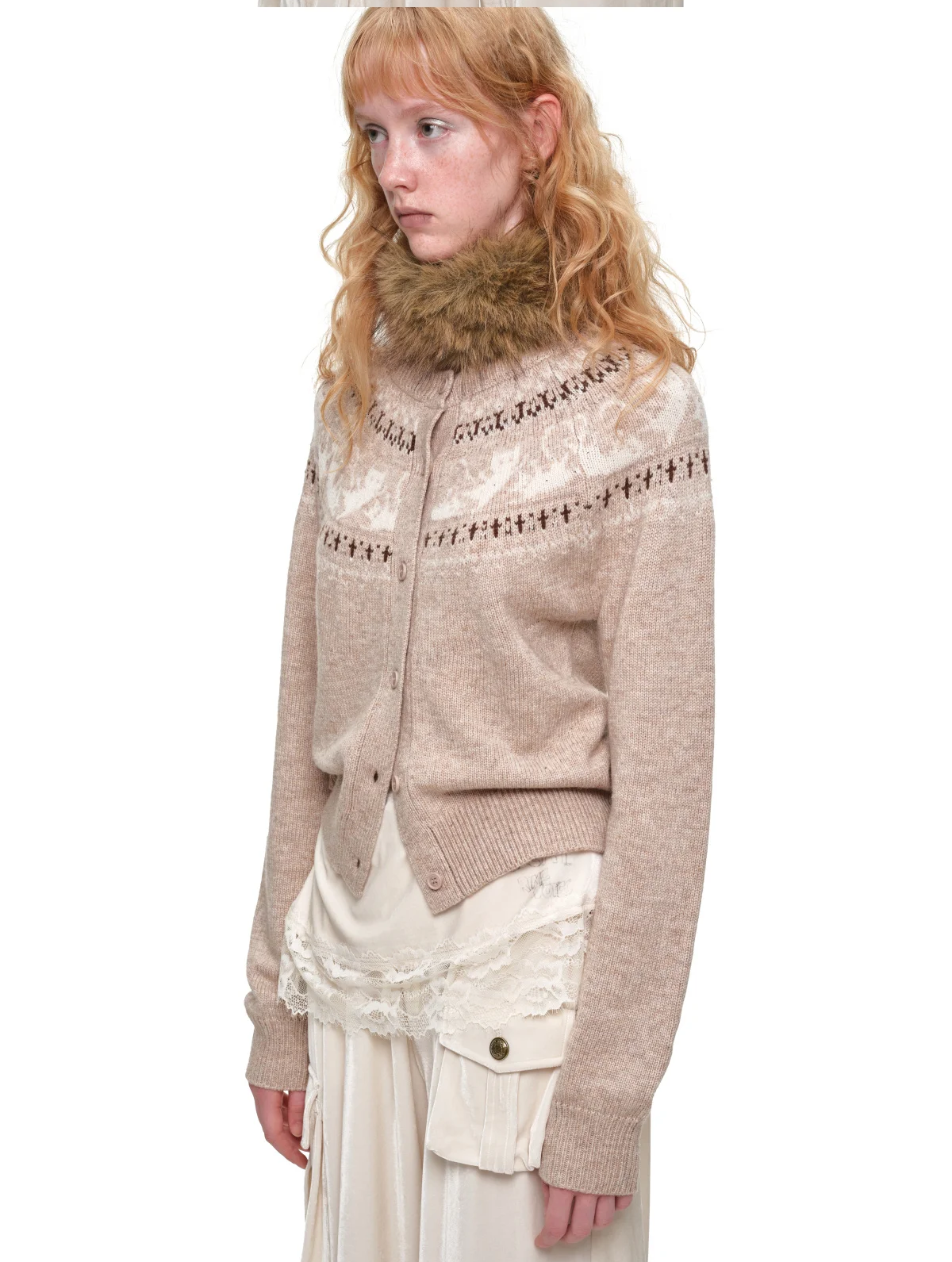 Gilet à motif chat Fair Isle