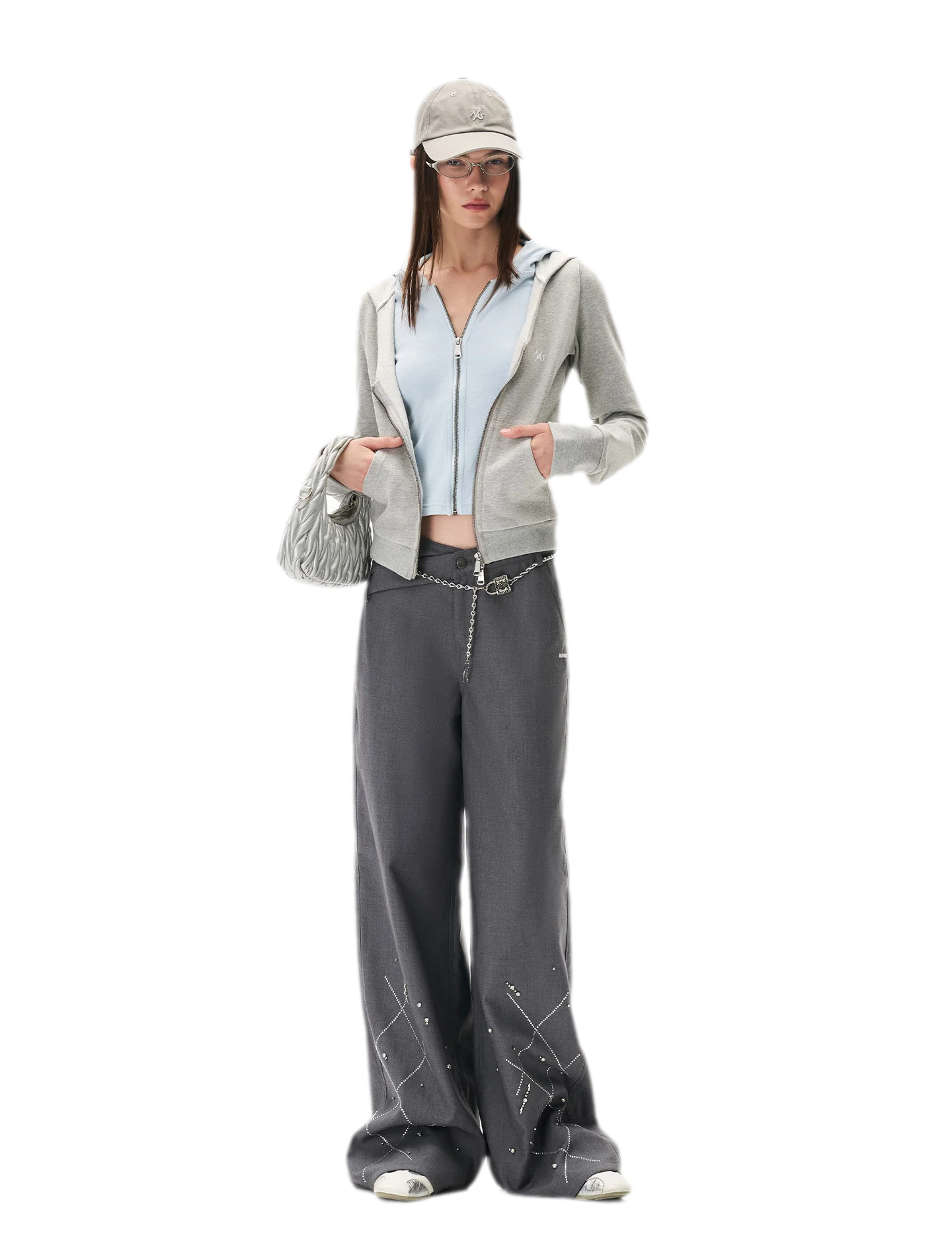 Paneled Faux-Two-Piece Hooded Sweatshirt