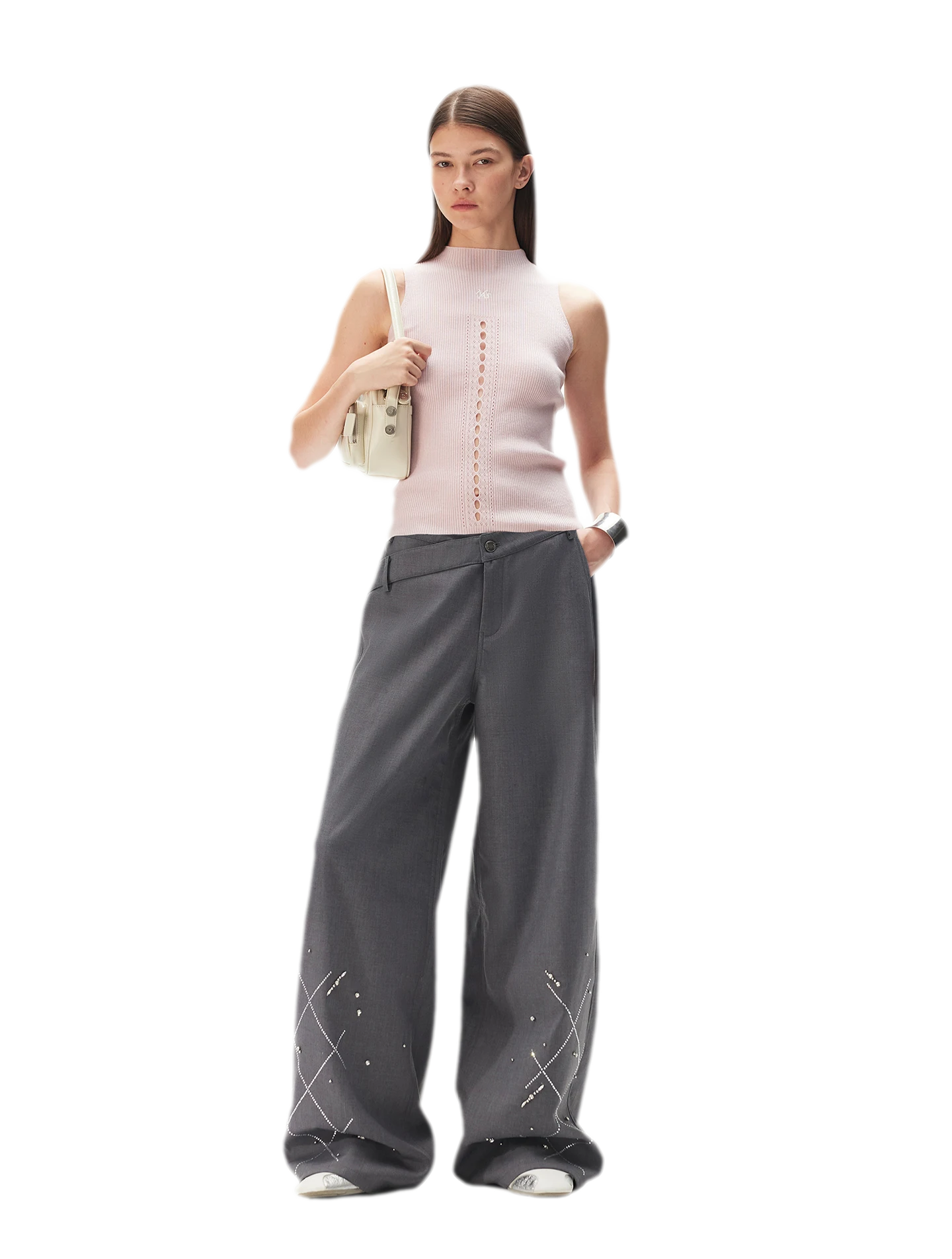 Asymmetric Wide-Leg Pants