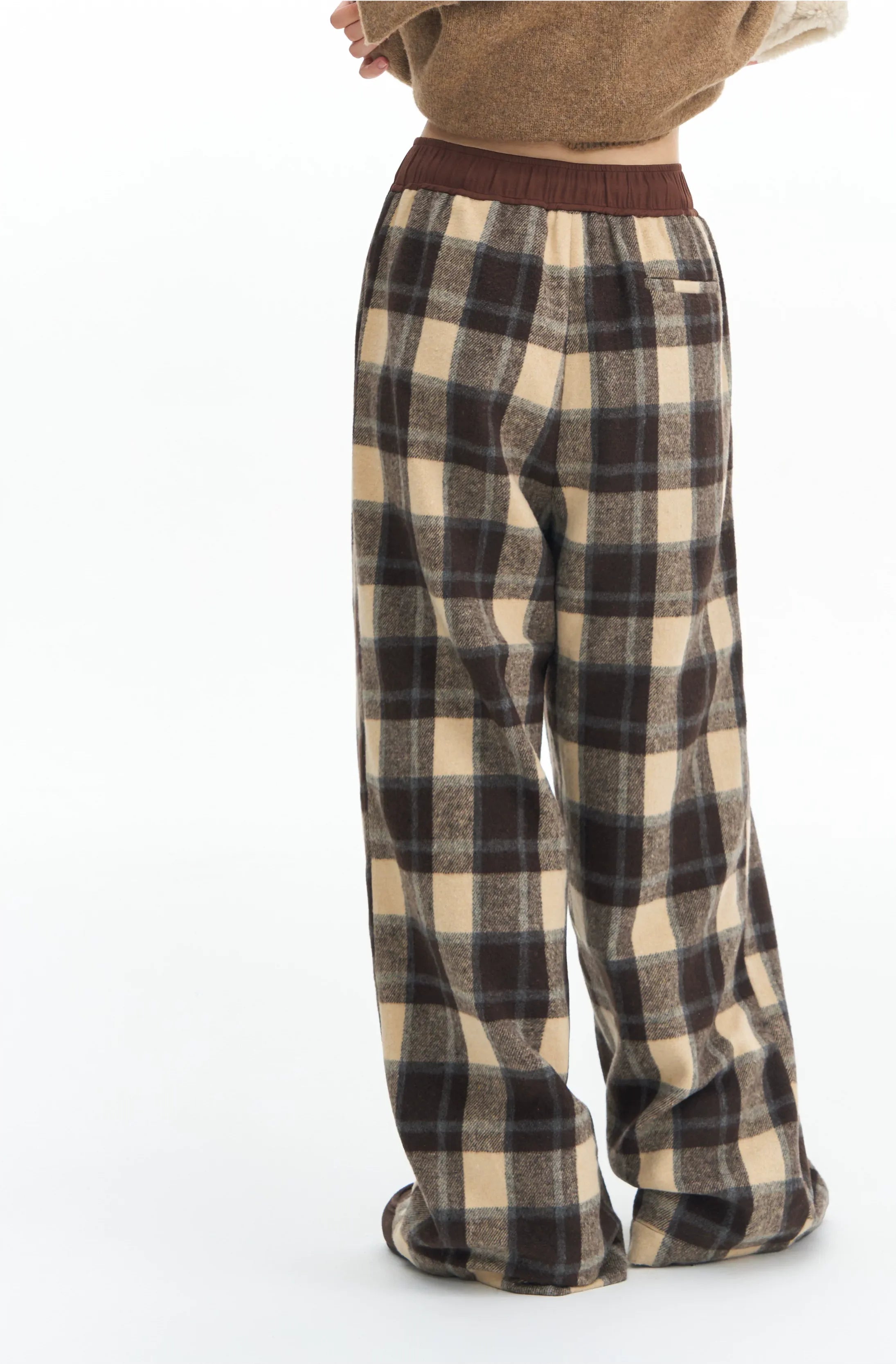 Plaid Wide-Leg Pants