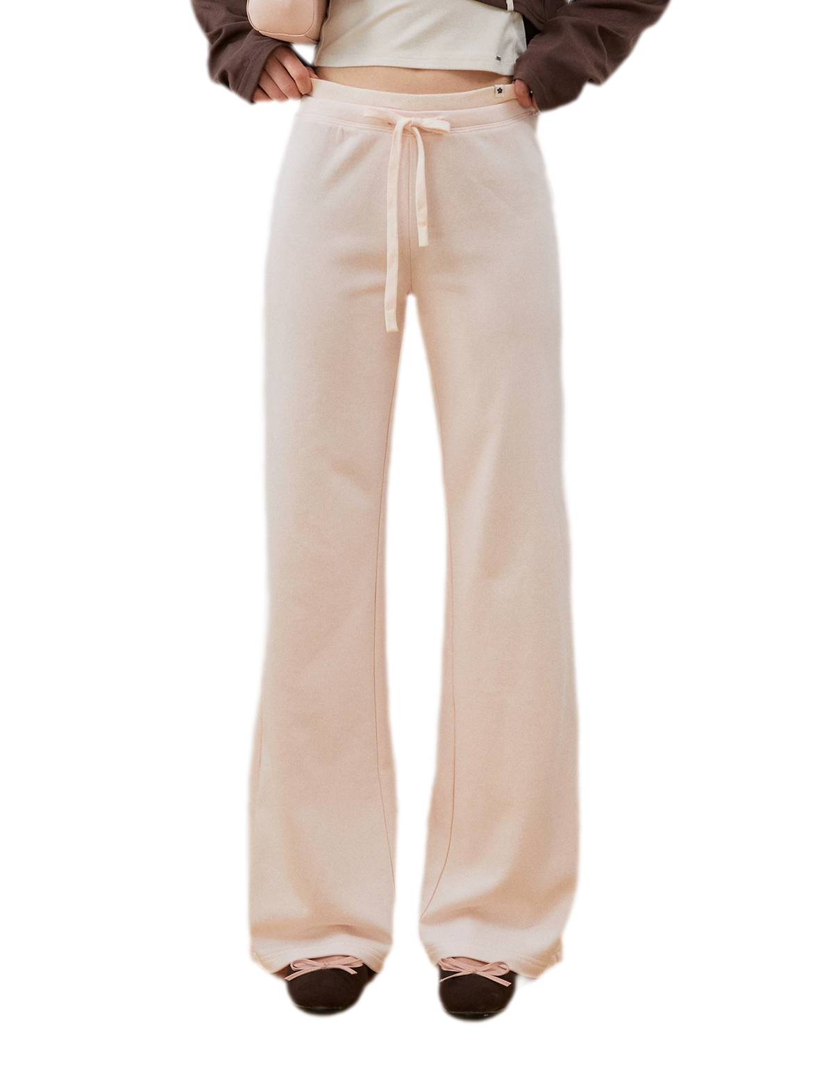 Strukturierte Sweatpants mit Kordelzug und weitem Bein