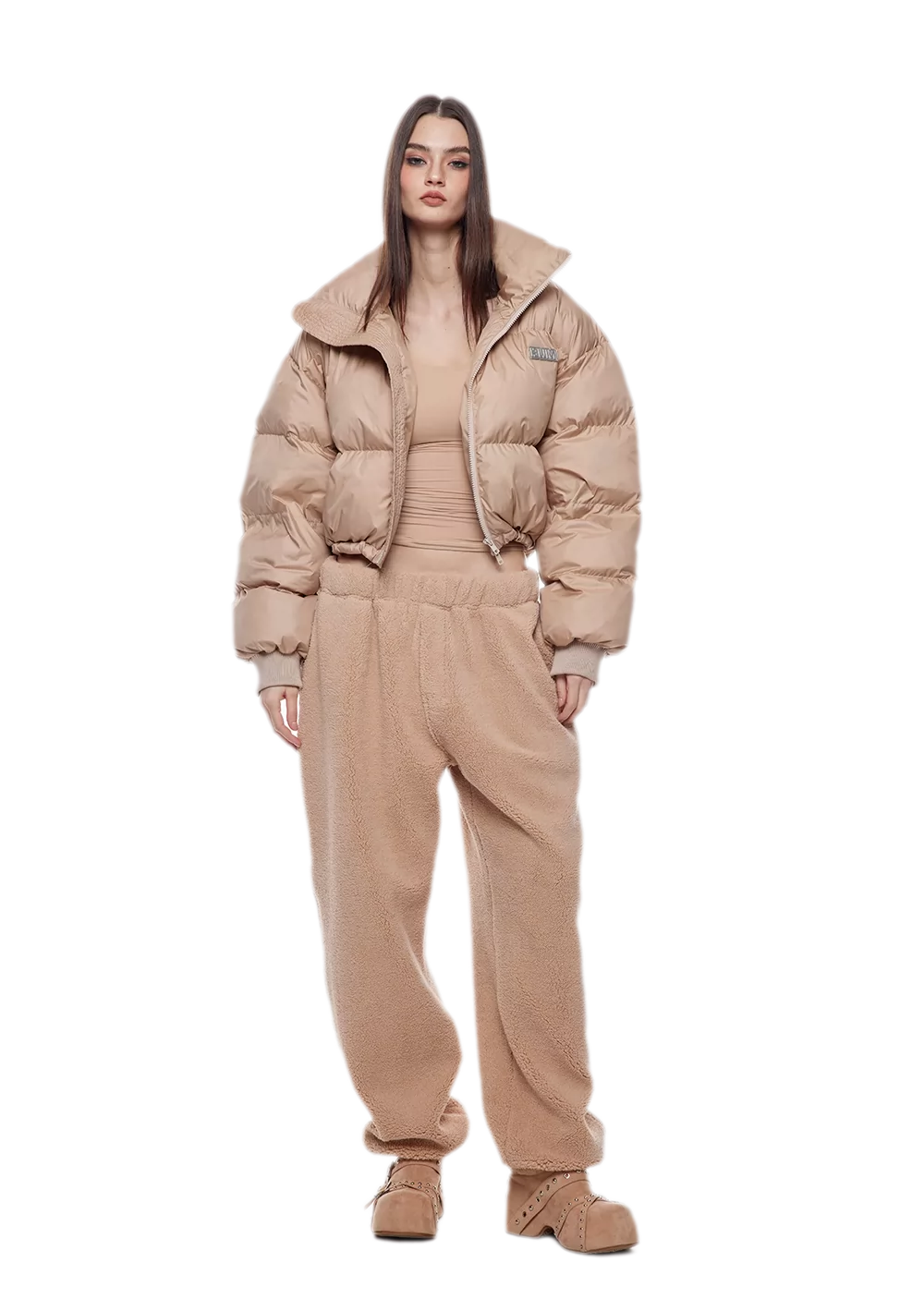 Padded Funnel Collar Jacket