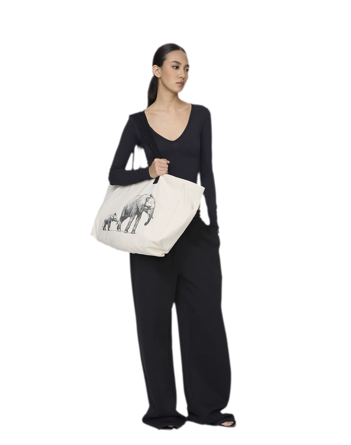 Canvas Elephant Tote Bag