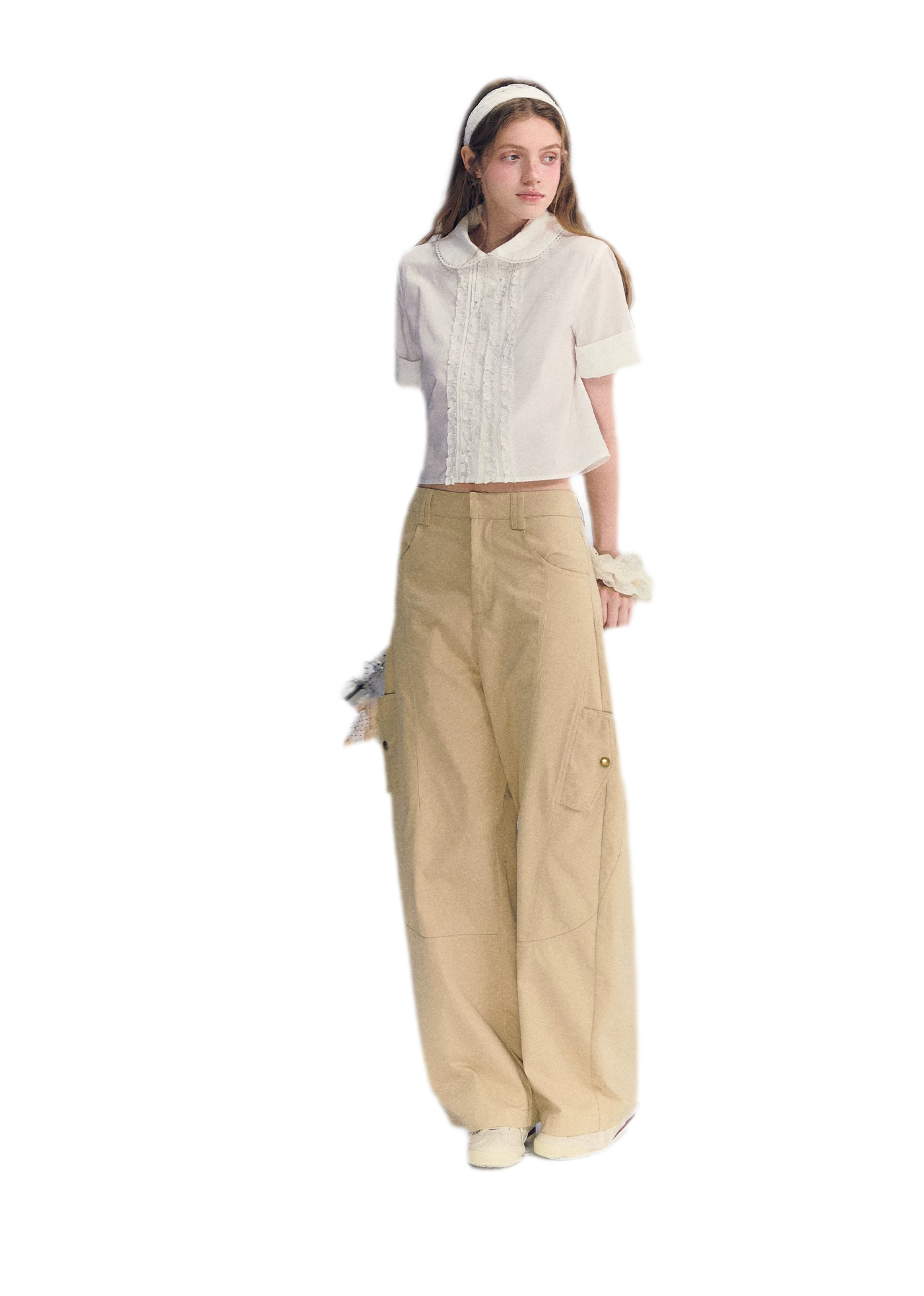 Lace Collar Cotton Shirt