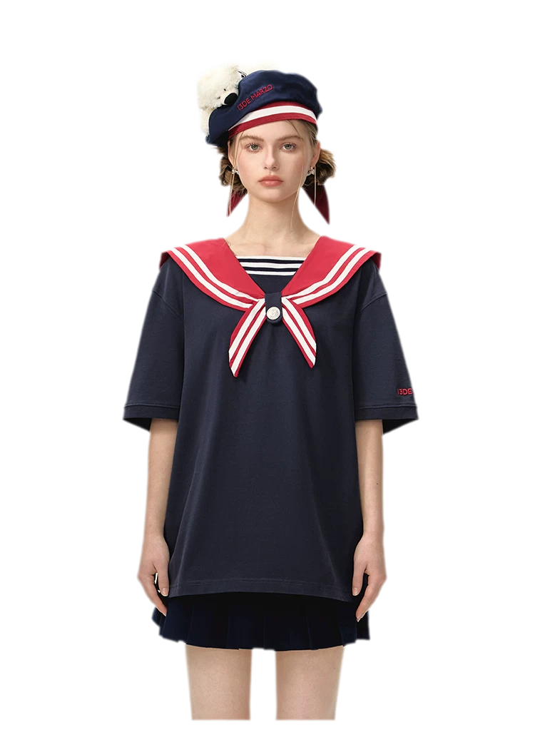 Sailor Collar Teddy Top