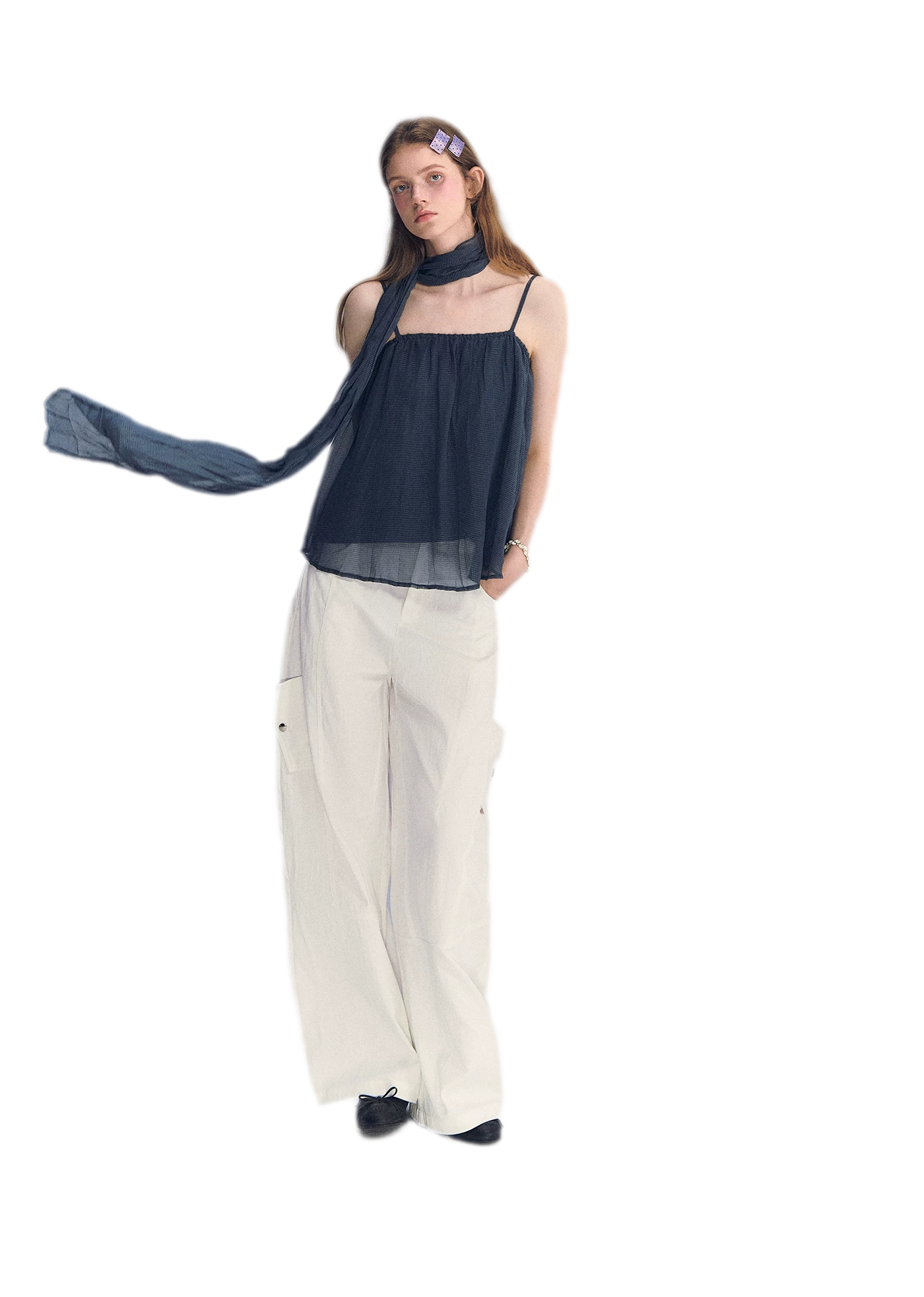 Chiffon Draped Cami Top