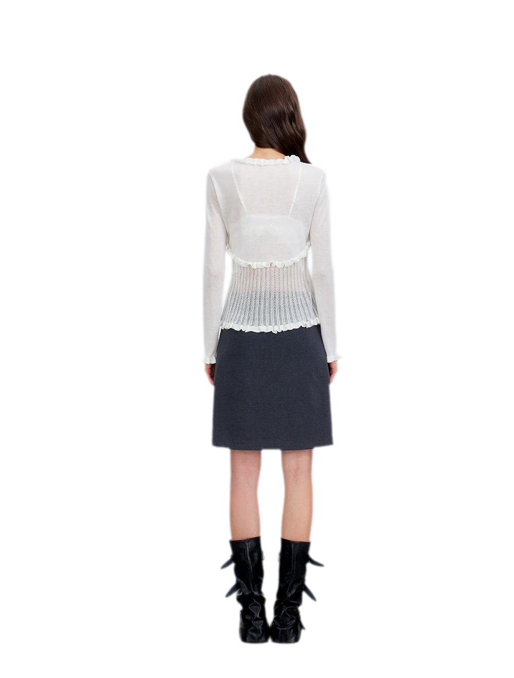 Lace Trim Openwork Cardigan