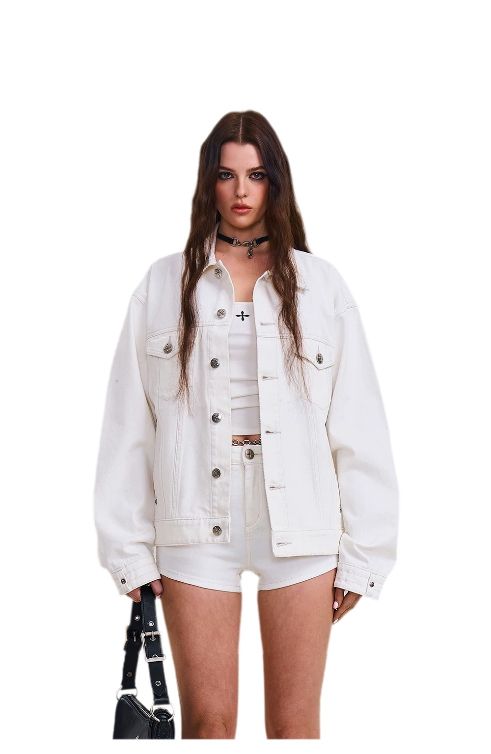 Cross Statue Denim Jacket