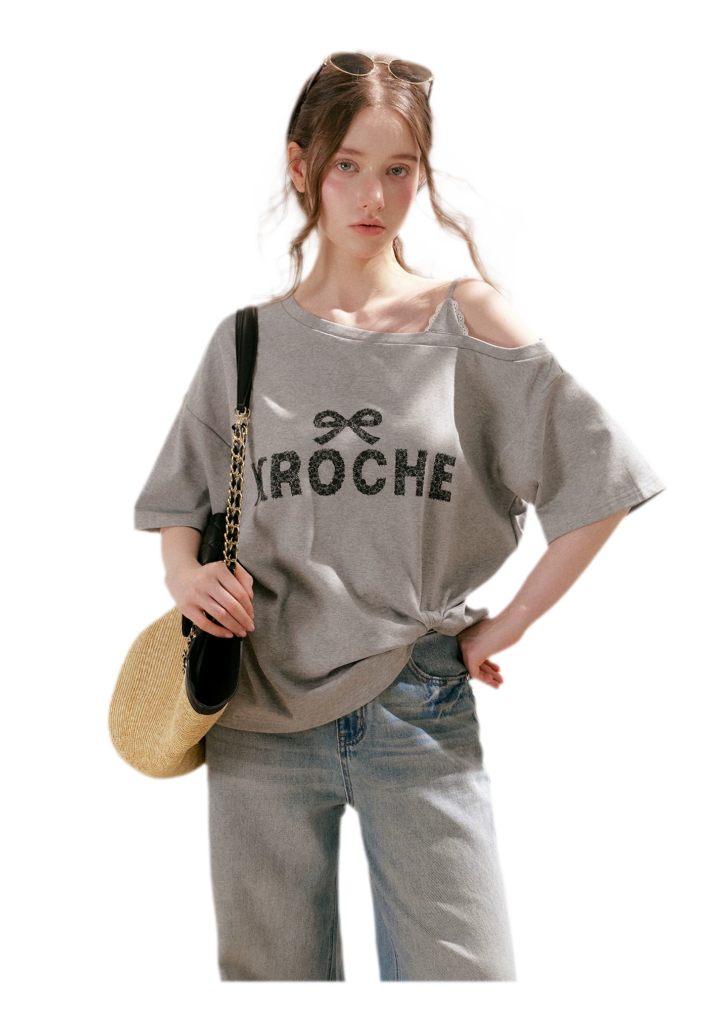 Off-Shoulder Logo T-Shirt