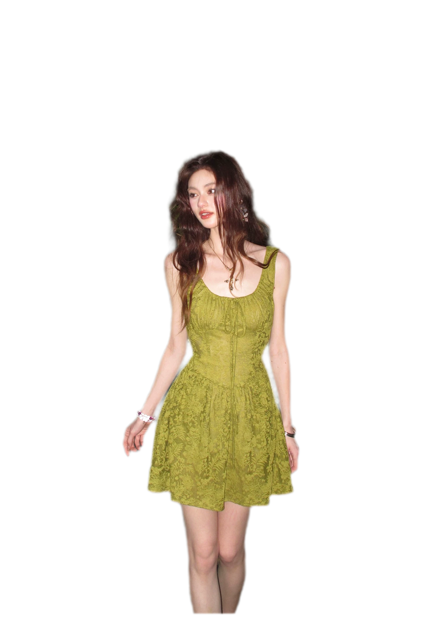 Moss Lace Waist Dress