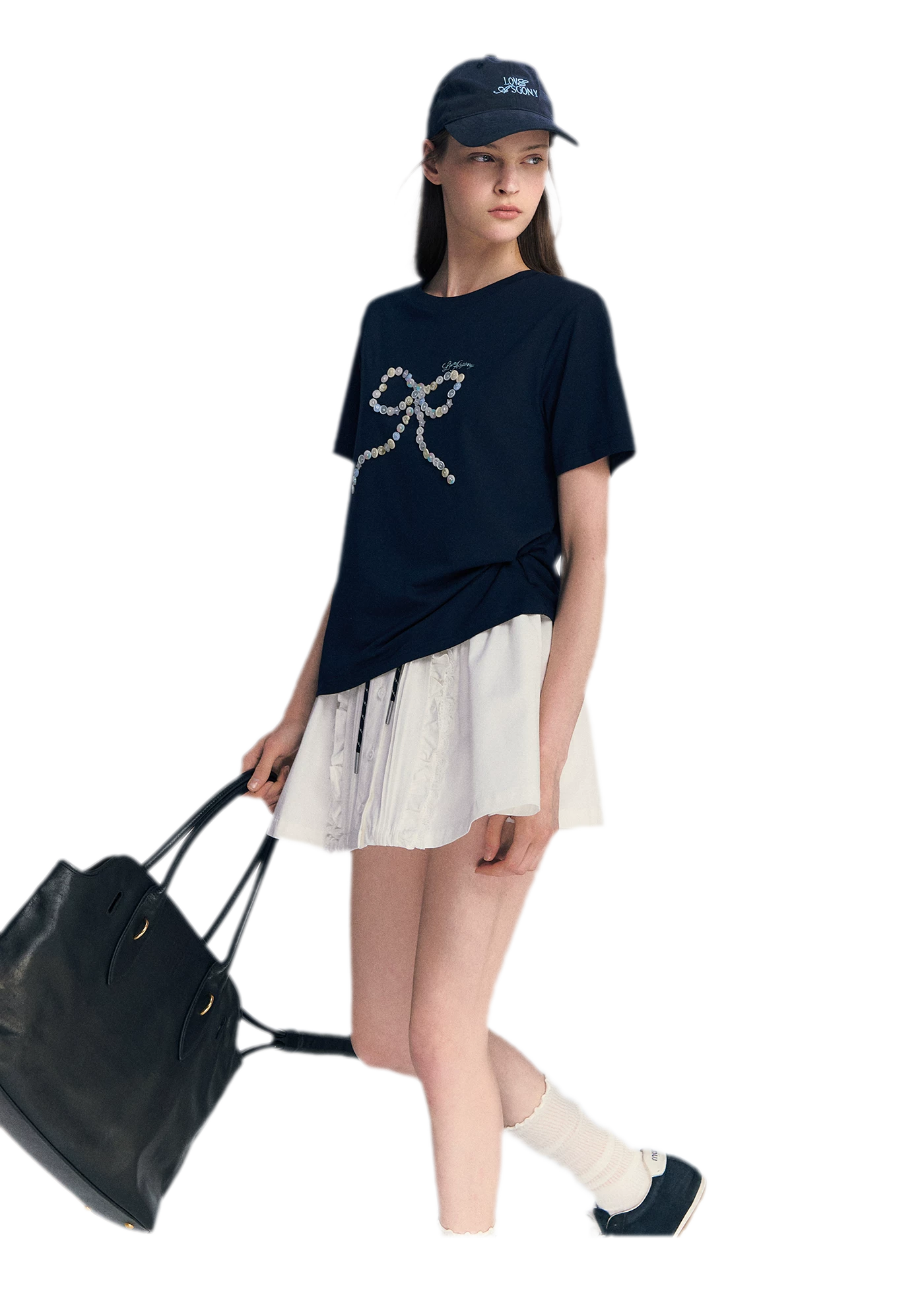 Hand-Sewn Bow T-Shirt