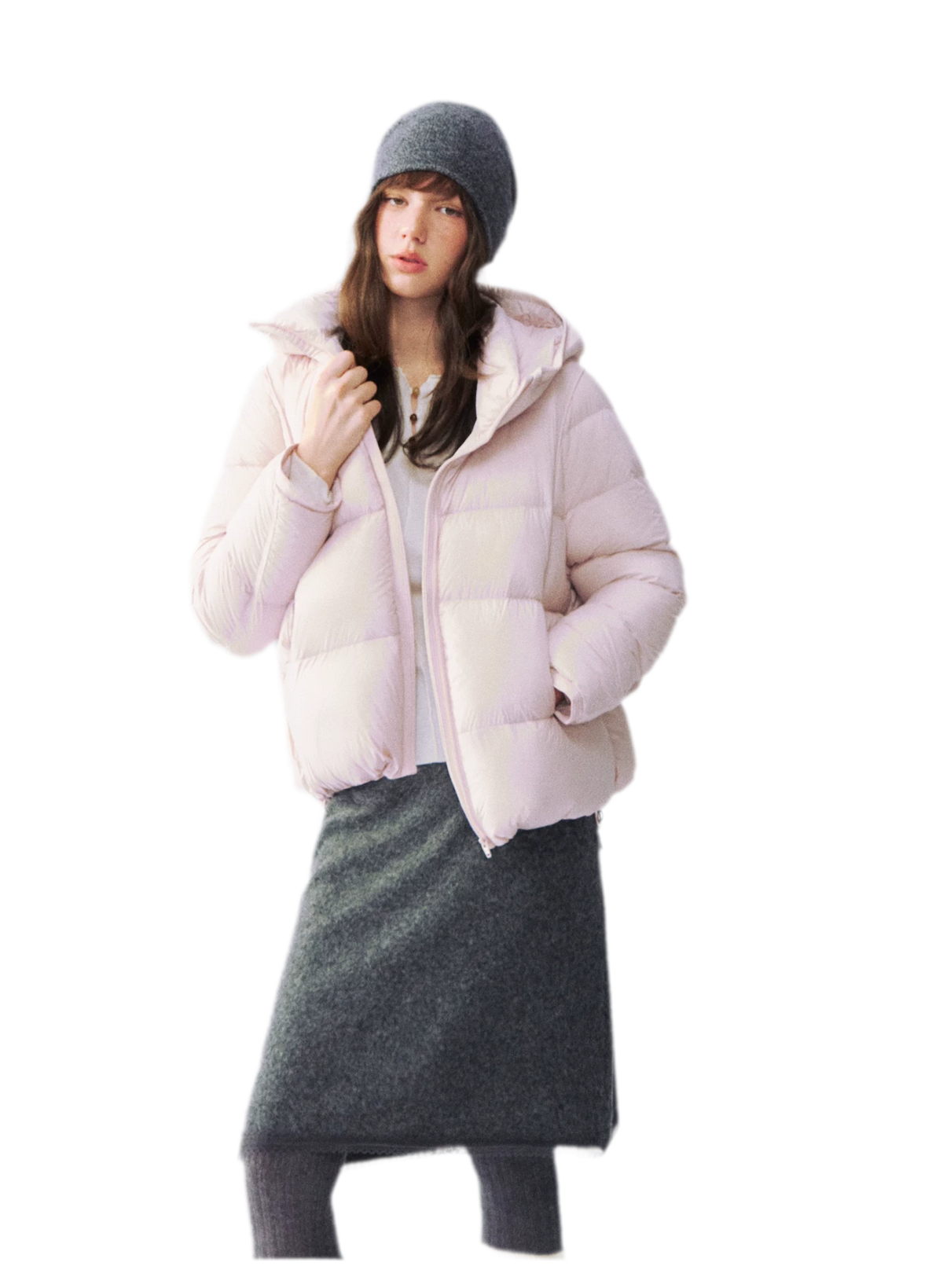 Nylon Cloud-Puff Hooded Down Jacket