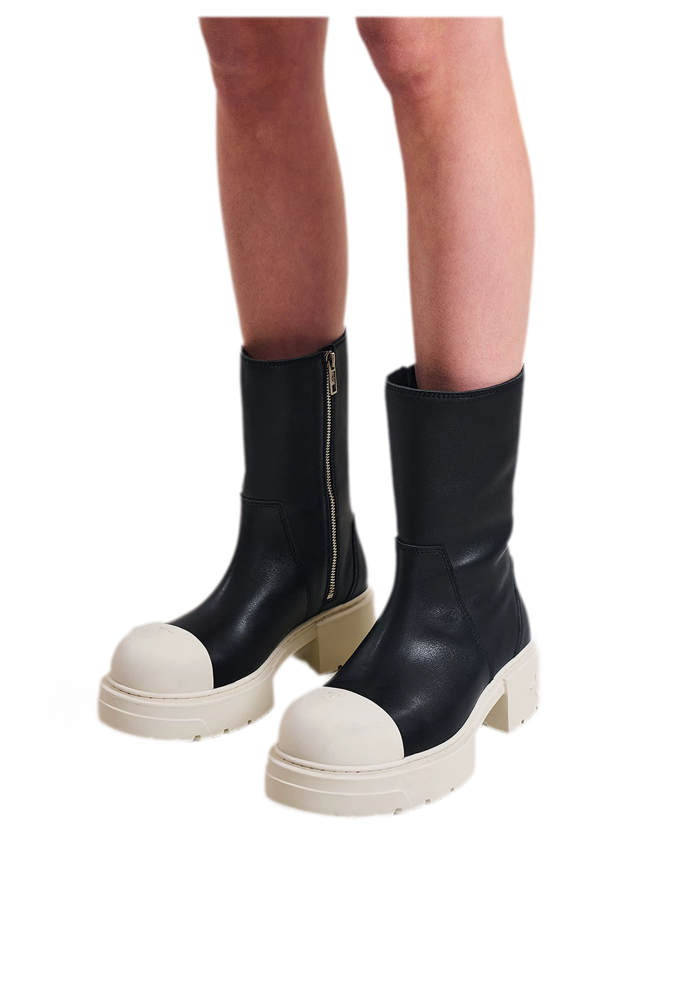 Mid-Calf Leather Boots