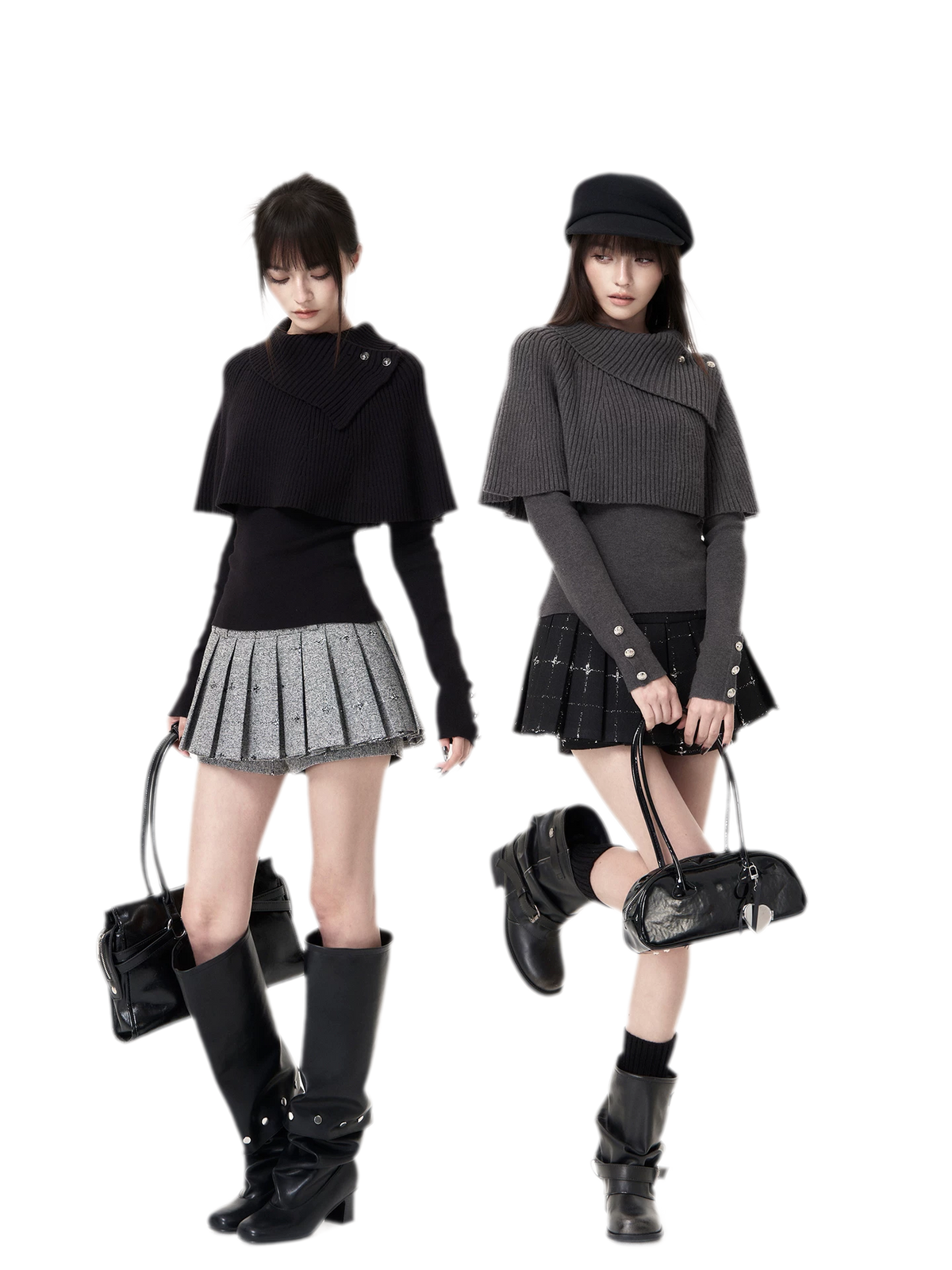 Stretch-Strick-Cape-Set