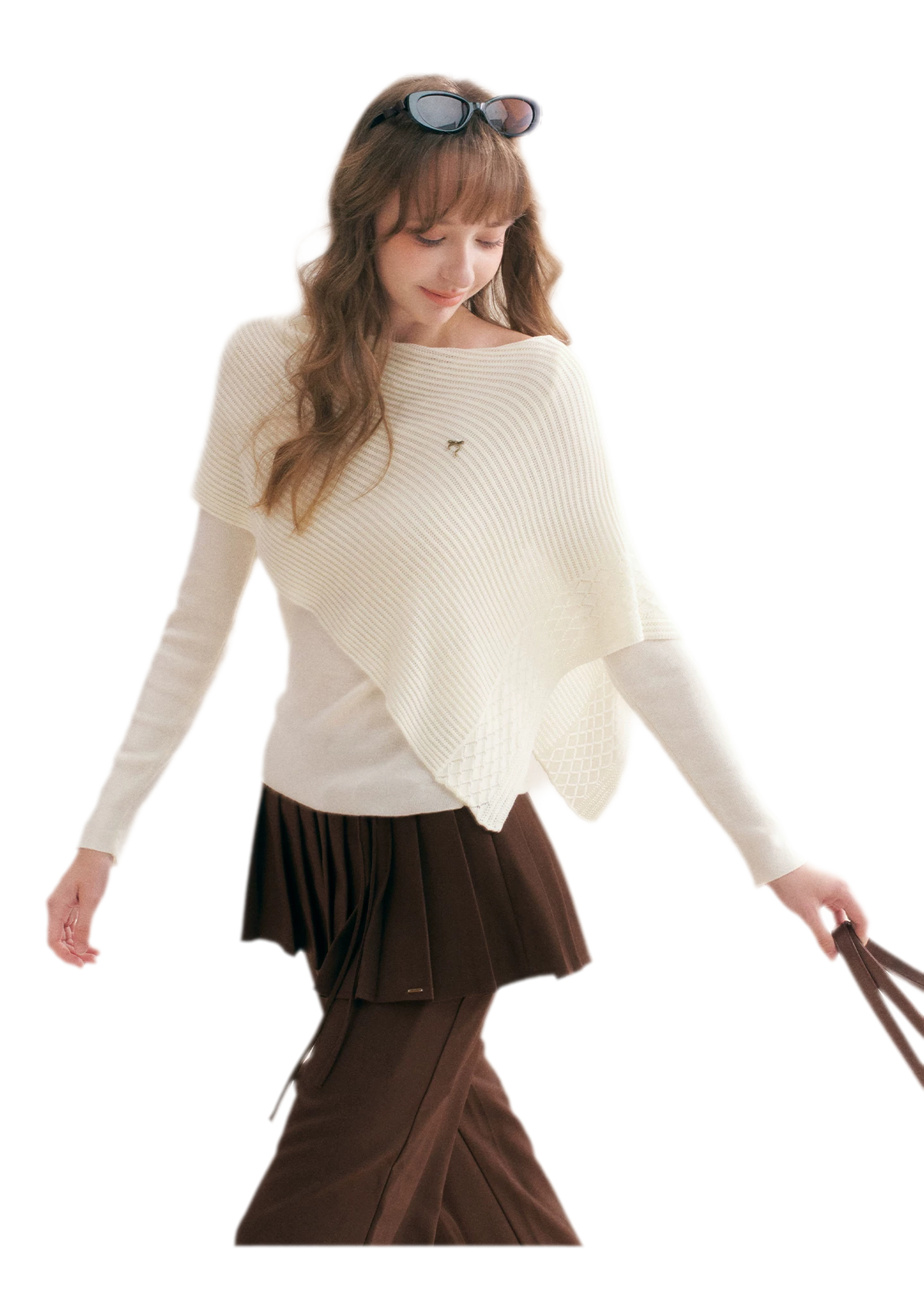 Pantalon plissé drapé à jambes larges