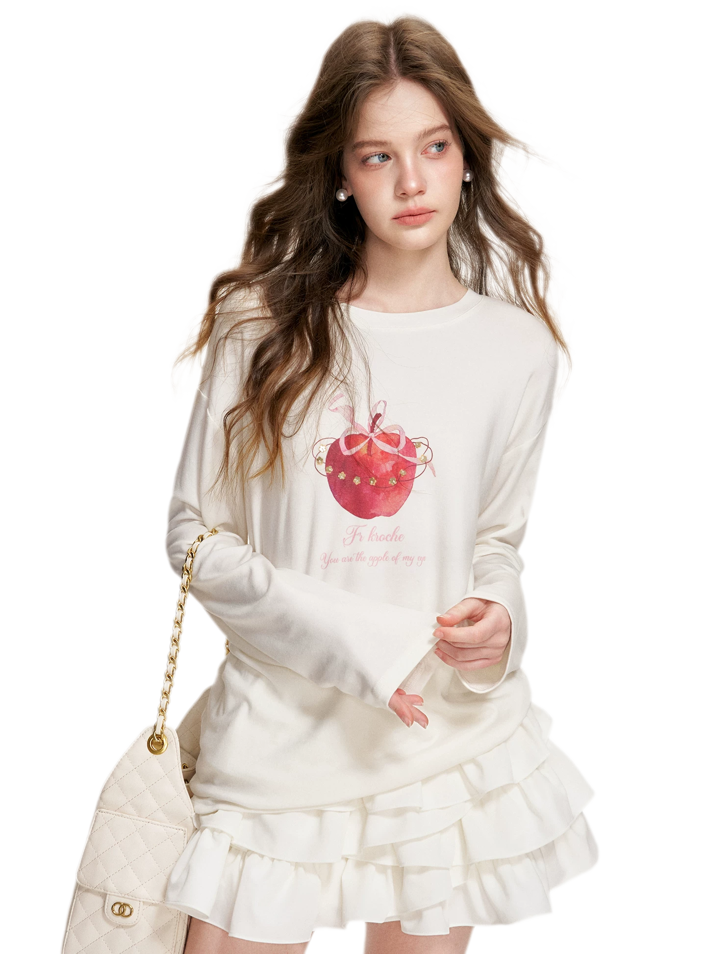 Irregular Cloud White A-line Skirt