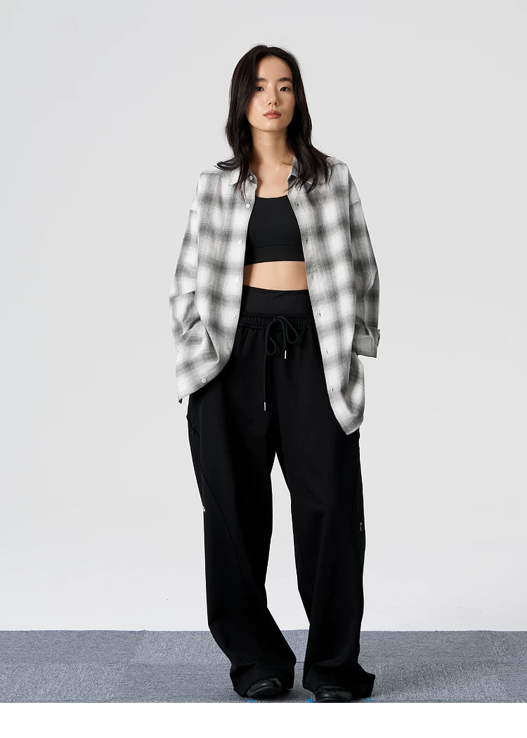 Textured Yarn-Dyed Plaid Overshirt