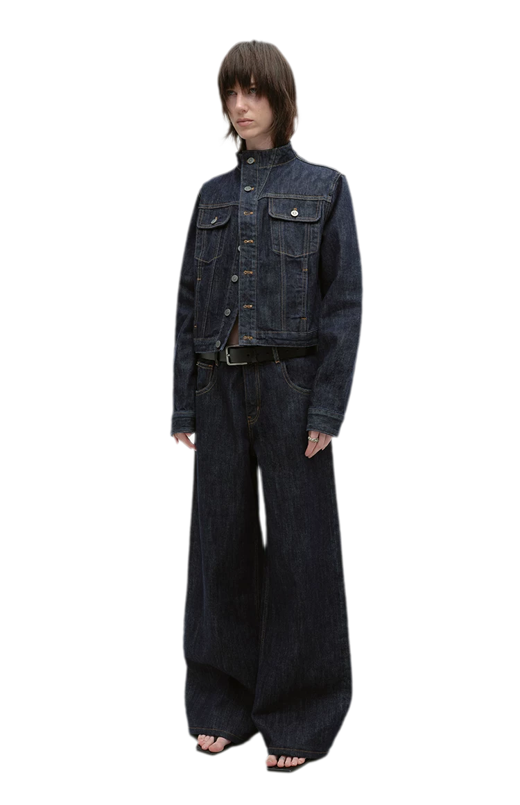 Redline Cropped Raw Denim Jacket