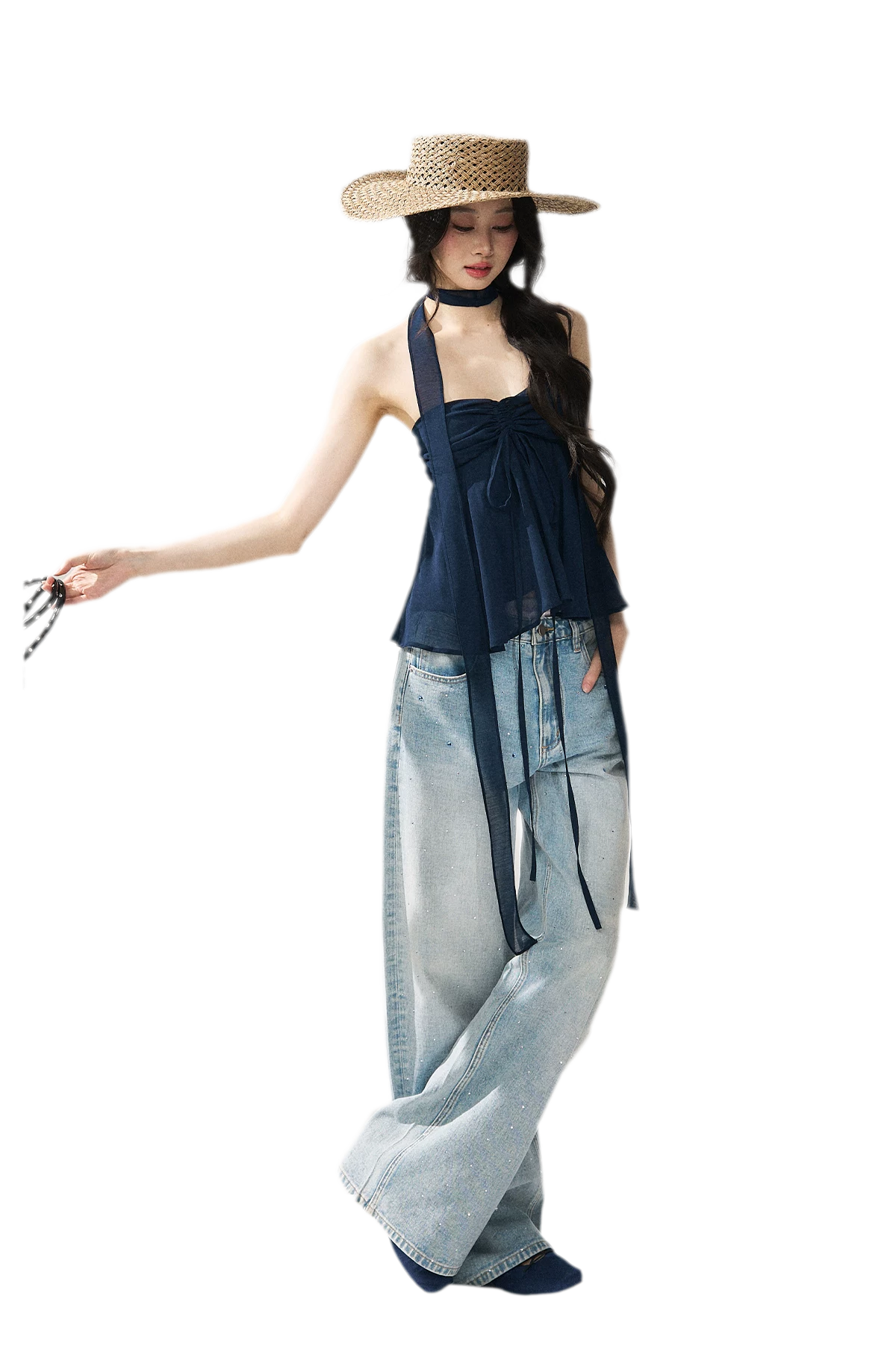 Halter Ruched Bustier Top