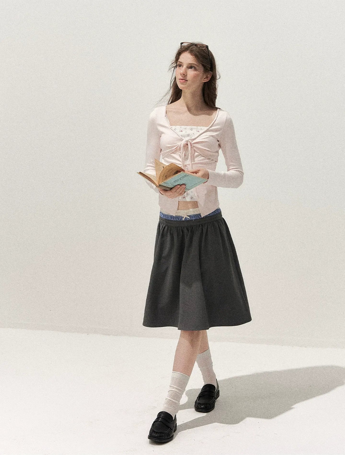 Floral Twist-Knot Layered Tee