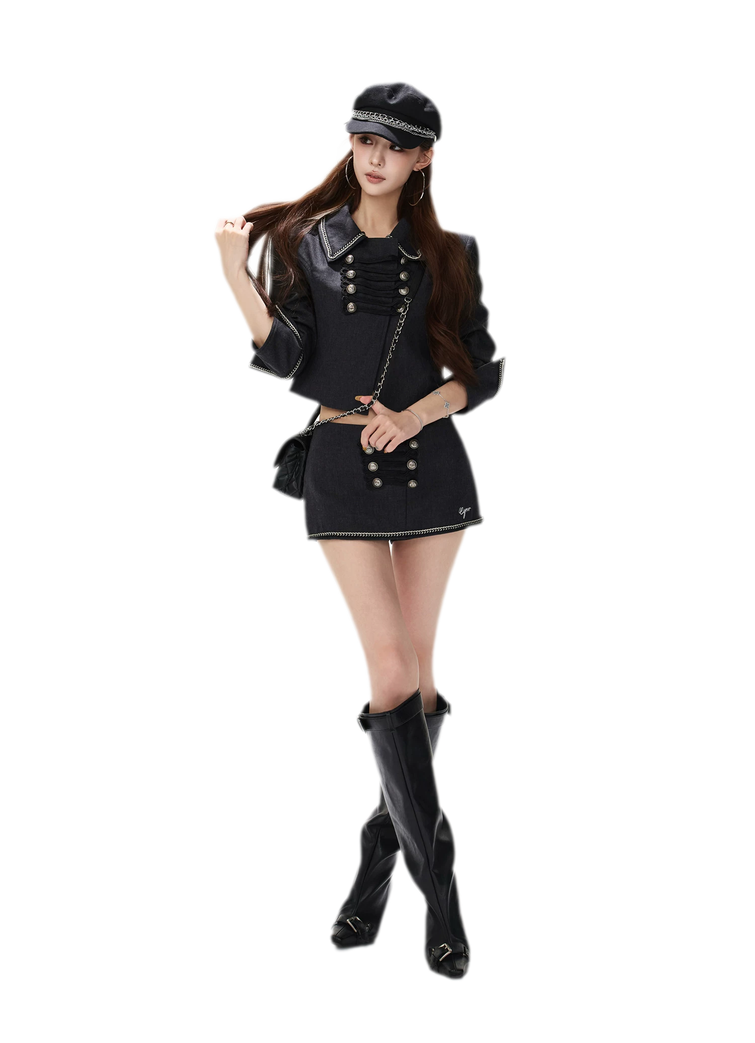 Corded Napoleonic Jacket Skirt Set