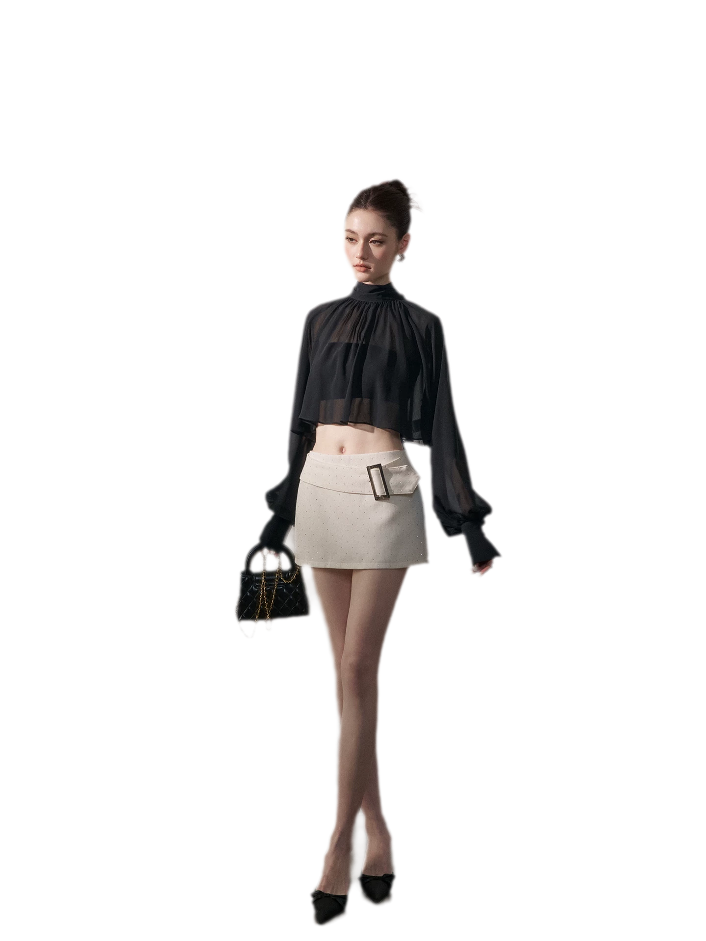 Rhinestone Low Rise Mini Skirt