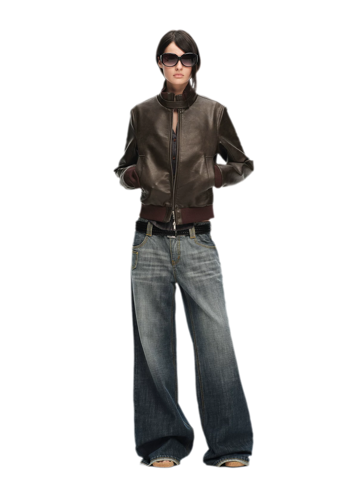 Matte Cropped Biker Jacket