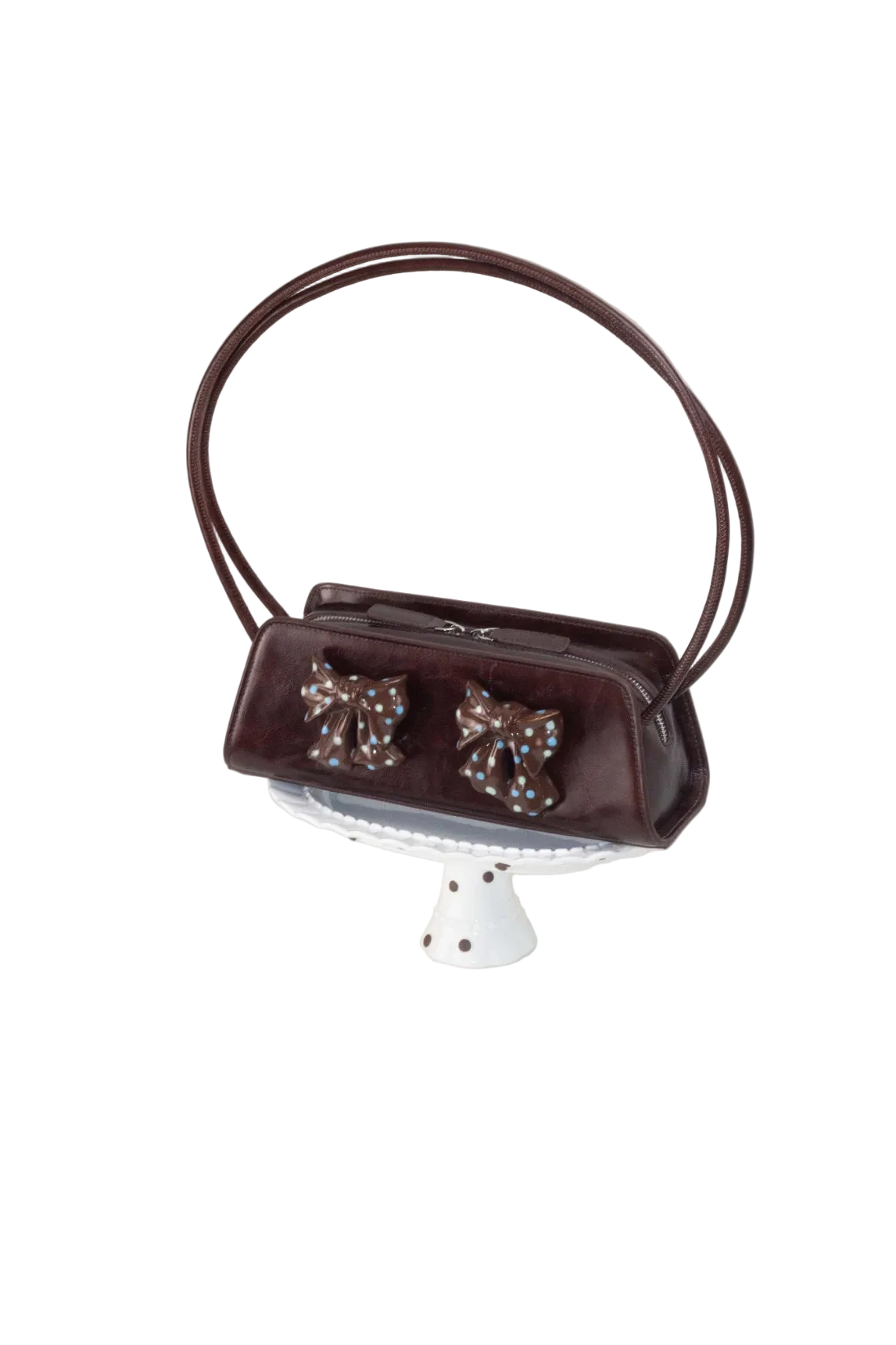 Ceramic Bow Leather Shoulder Bag