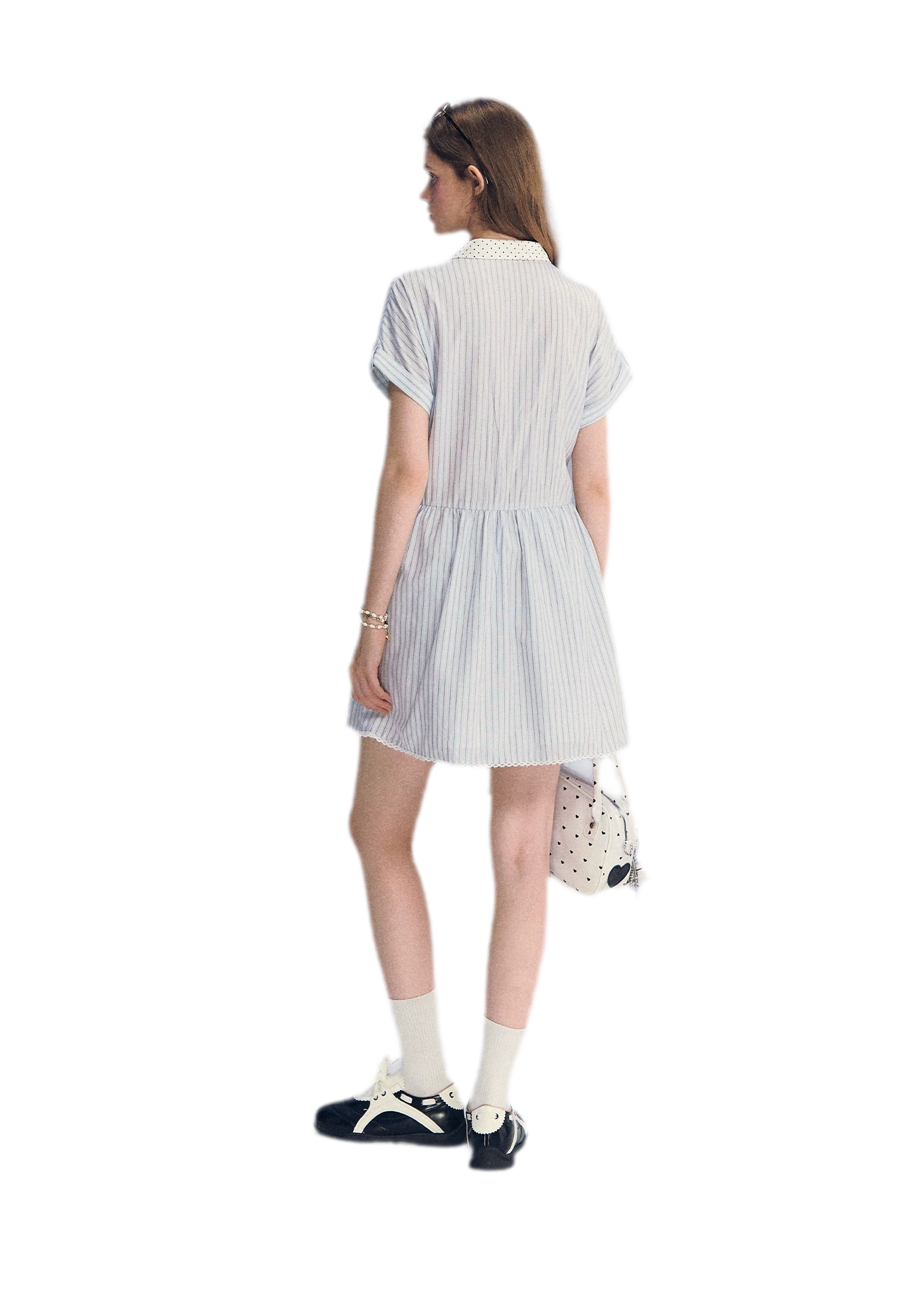 Striped Lace Trim Dress