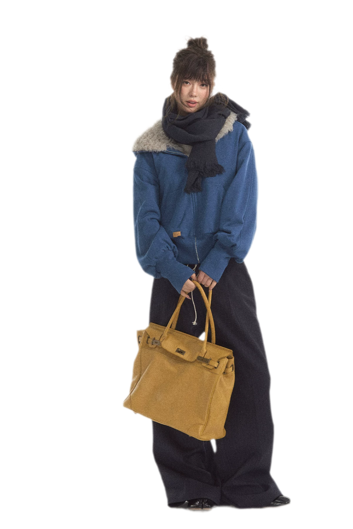 Fuzzy Hooded Cropped Puffer Jacket